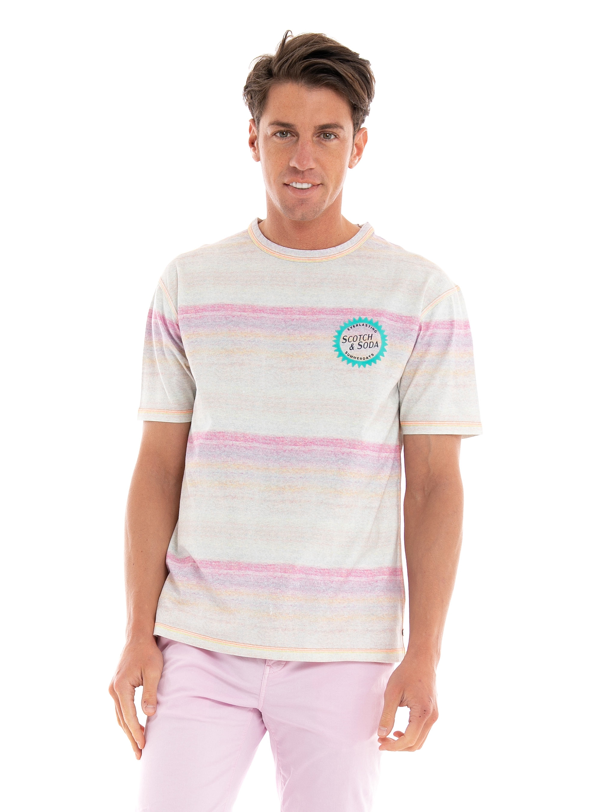Scotch & Soda Melange-Effect T-Shirt - Off White