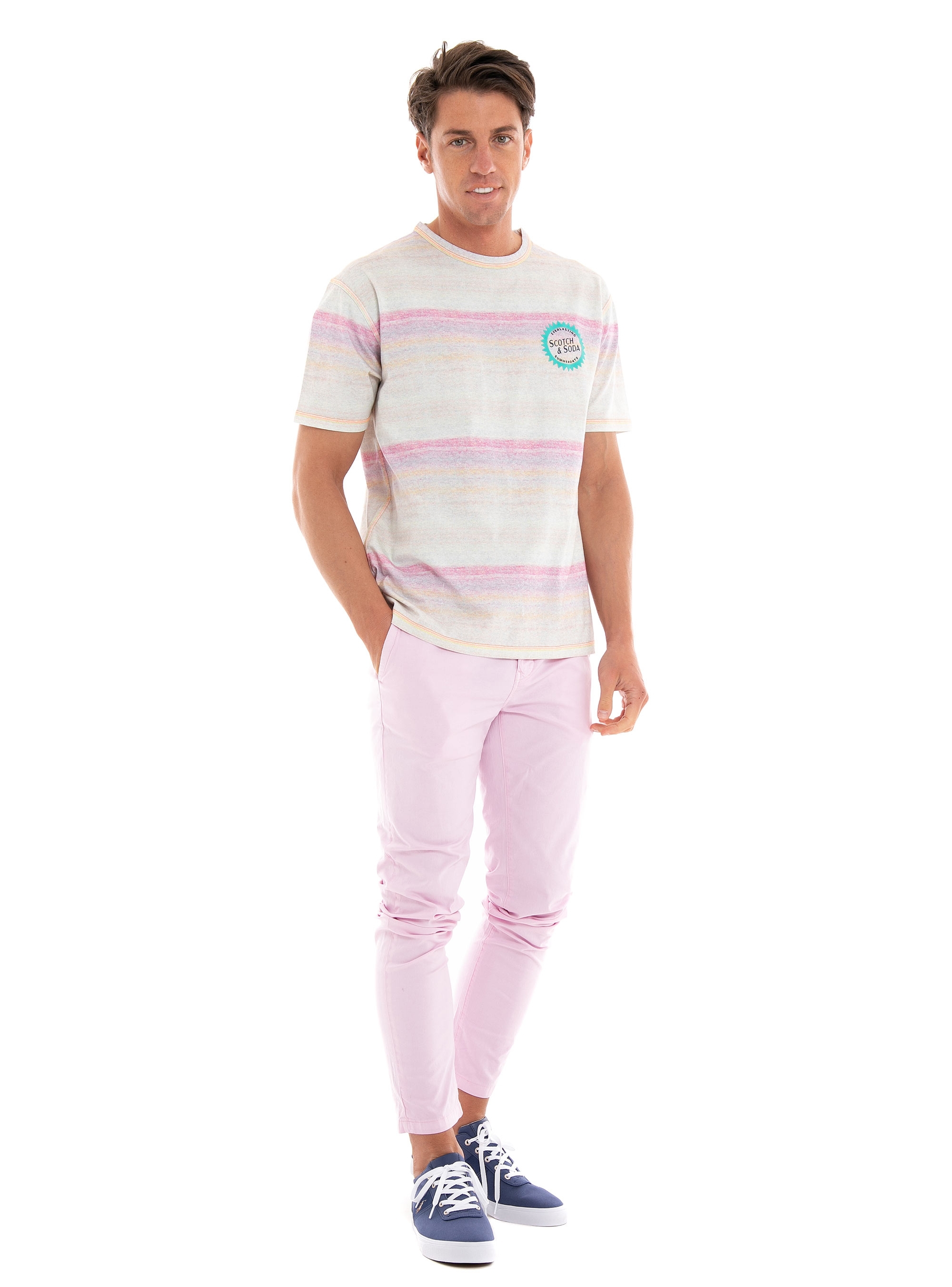 Scotch & Soda Melange-Effect T-Shirt - Off White