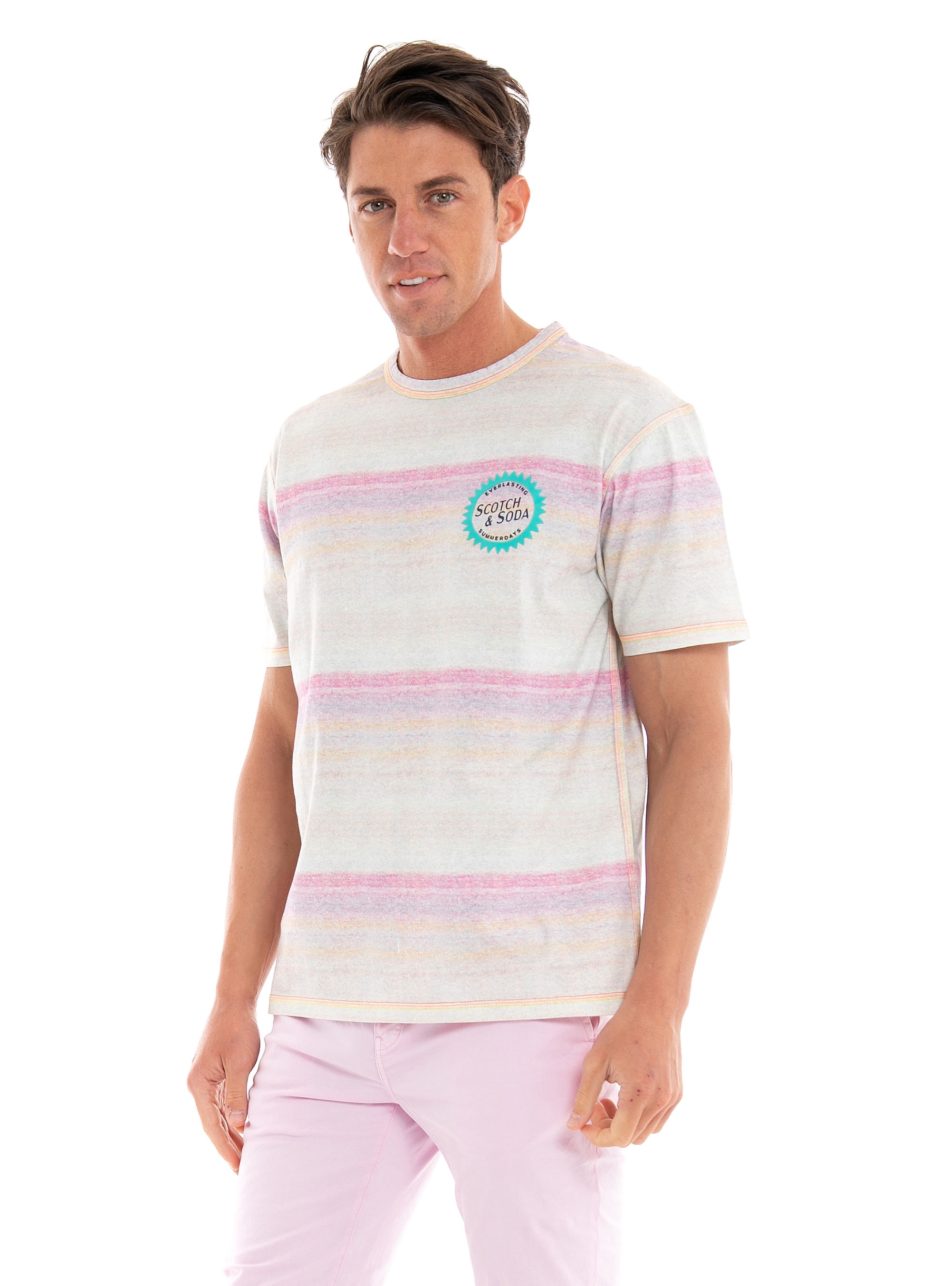 Scotch & Soda Melange-Effect T-Shirt - Off White