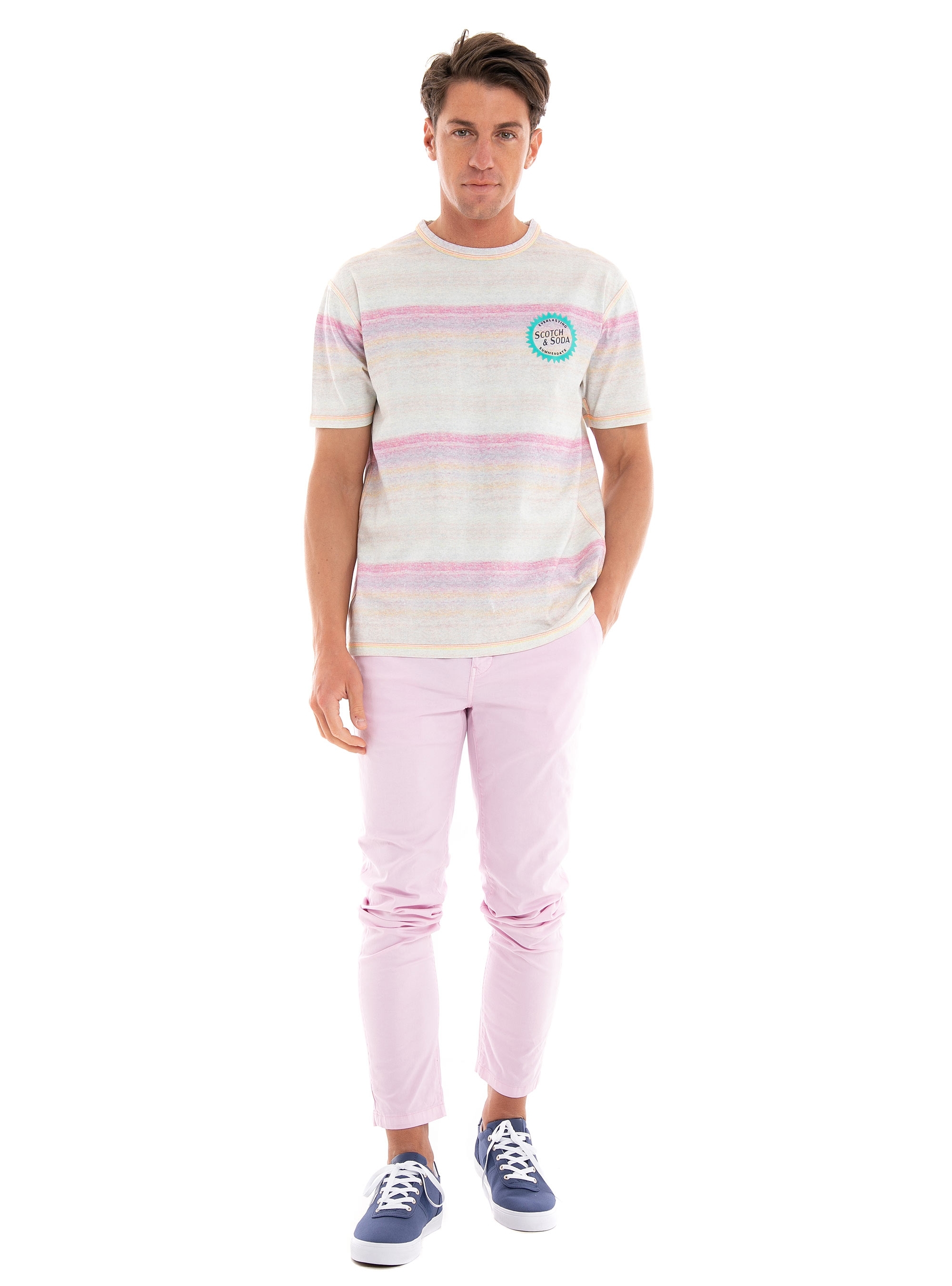 Scotch & Soda Melange-Effect T-Shirt - Off White