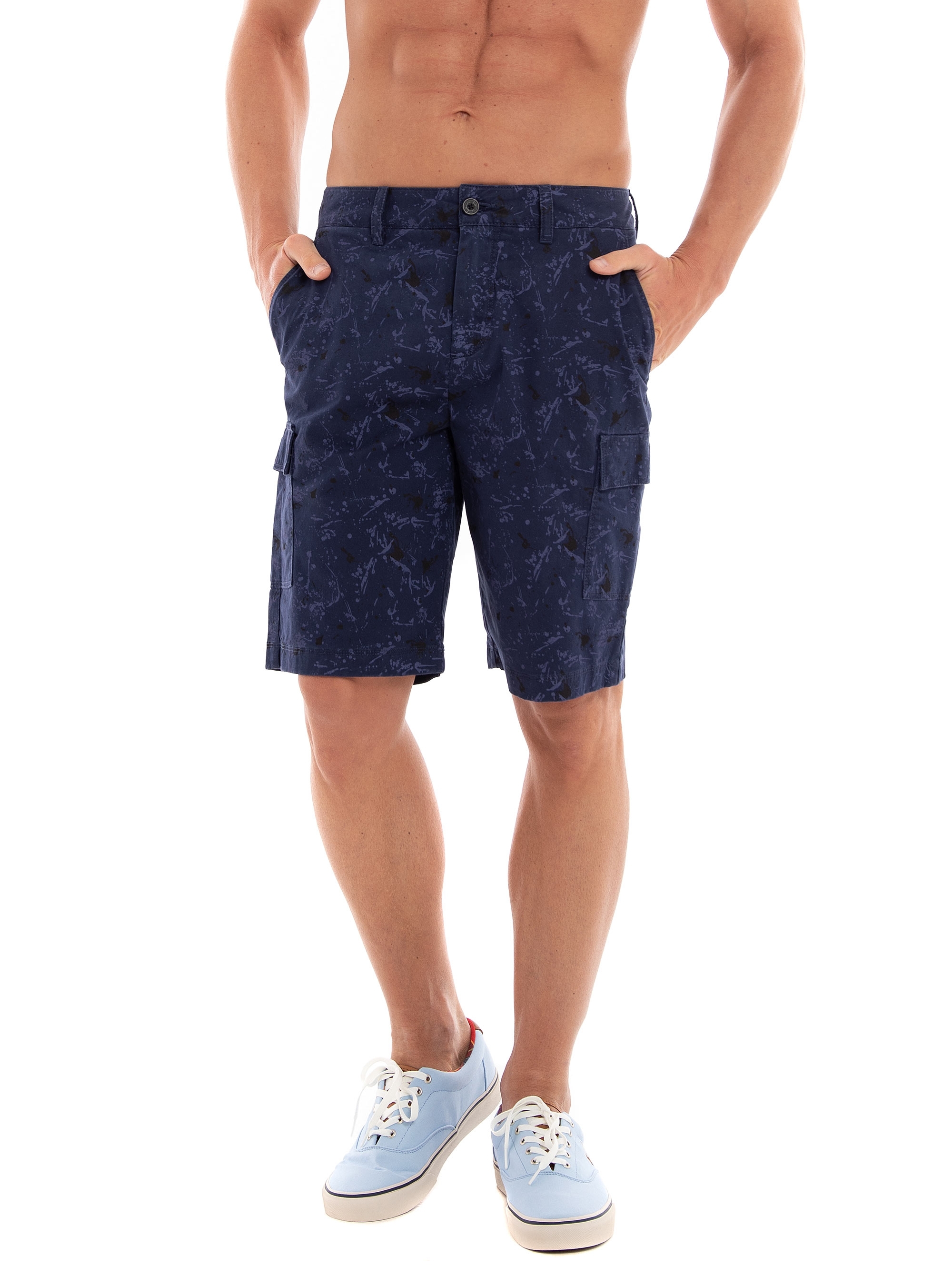 Lyle & Scott Slpatter Print Cargo Shorts - Navy