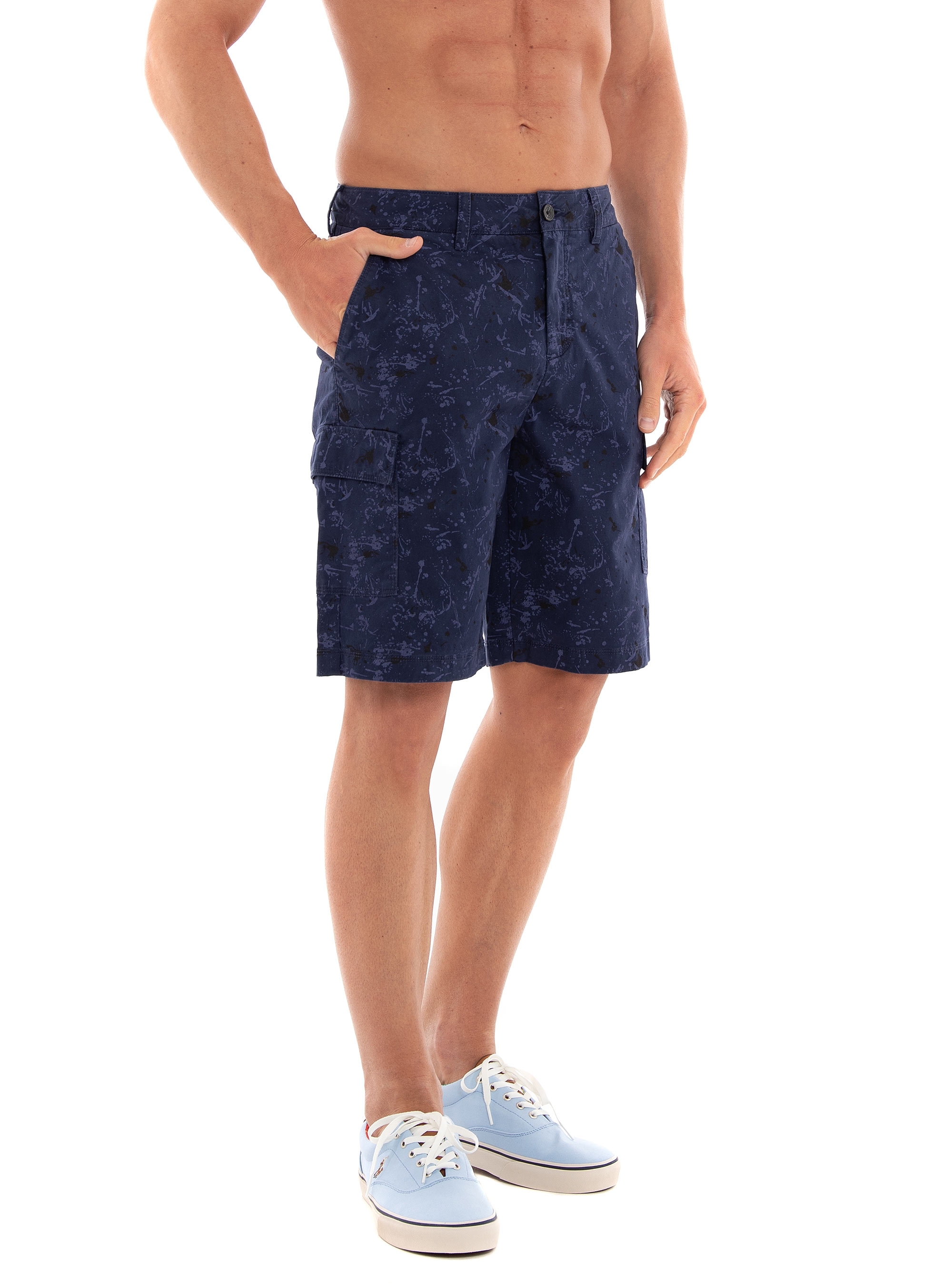 Lyle & Scott Slpatter Print Cargo Shorts - Navy