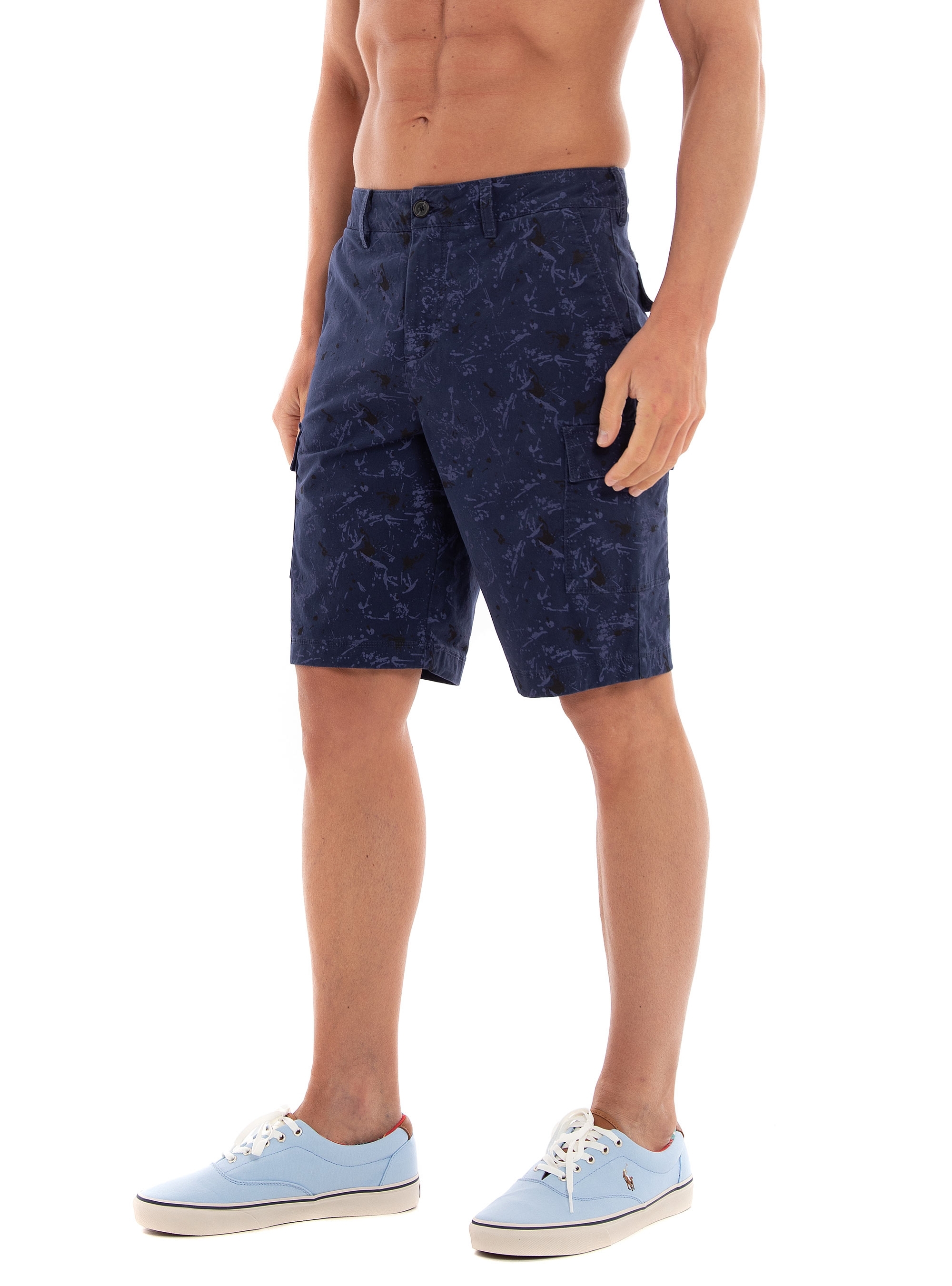 Lyle & Scott Slpatter Print Cargo Shorts - Navy