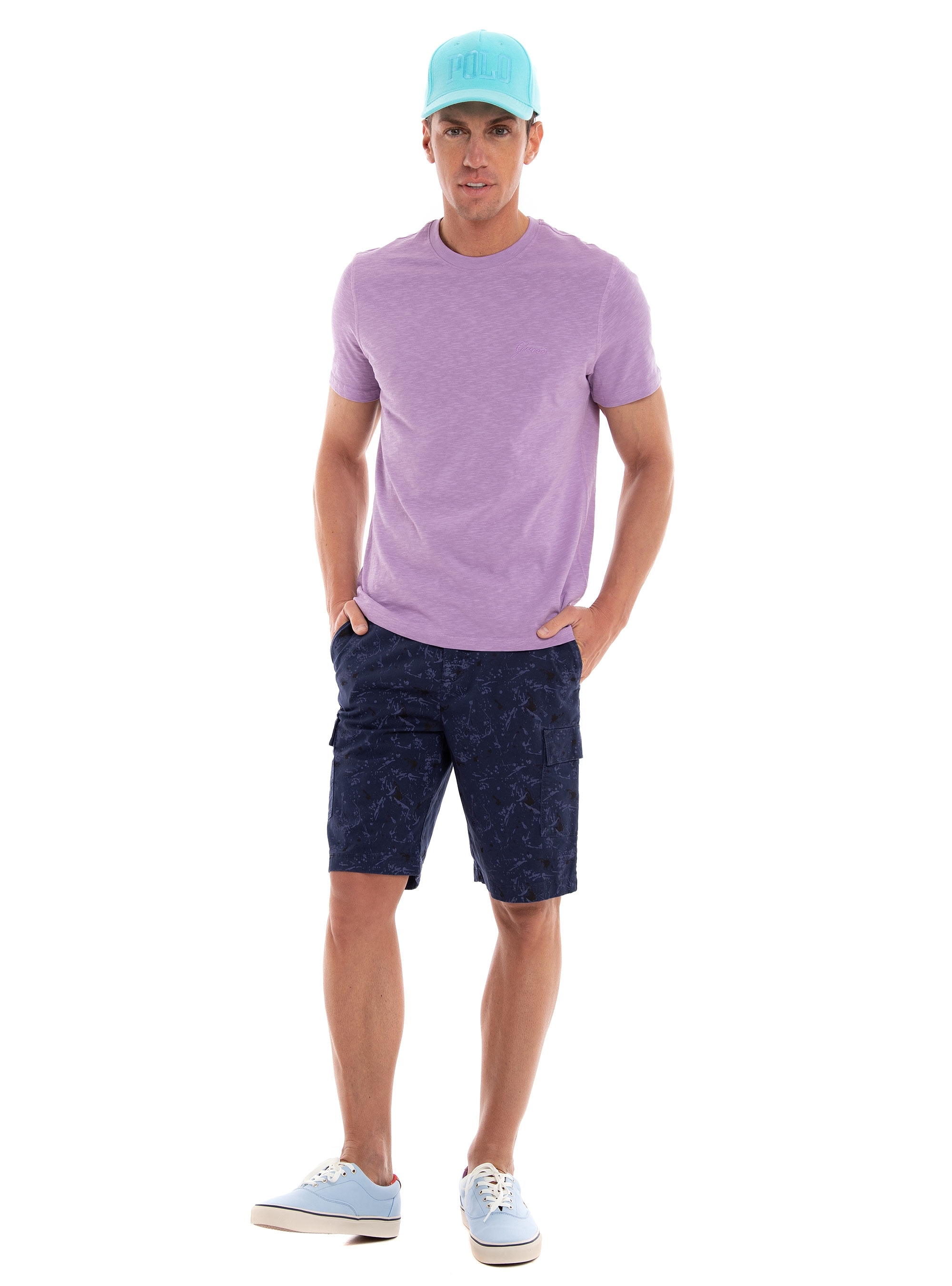 Lyle & Scott Slpatter Print Cargo Shorts - Navy