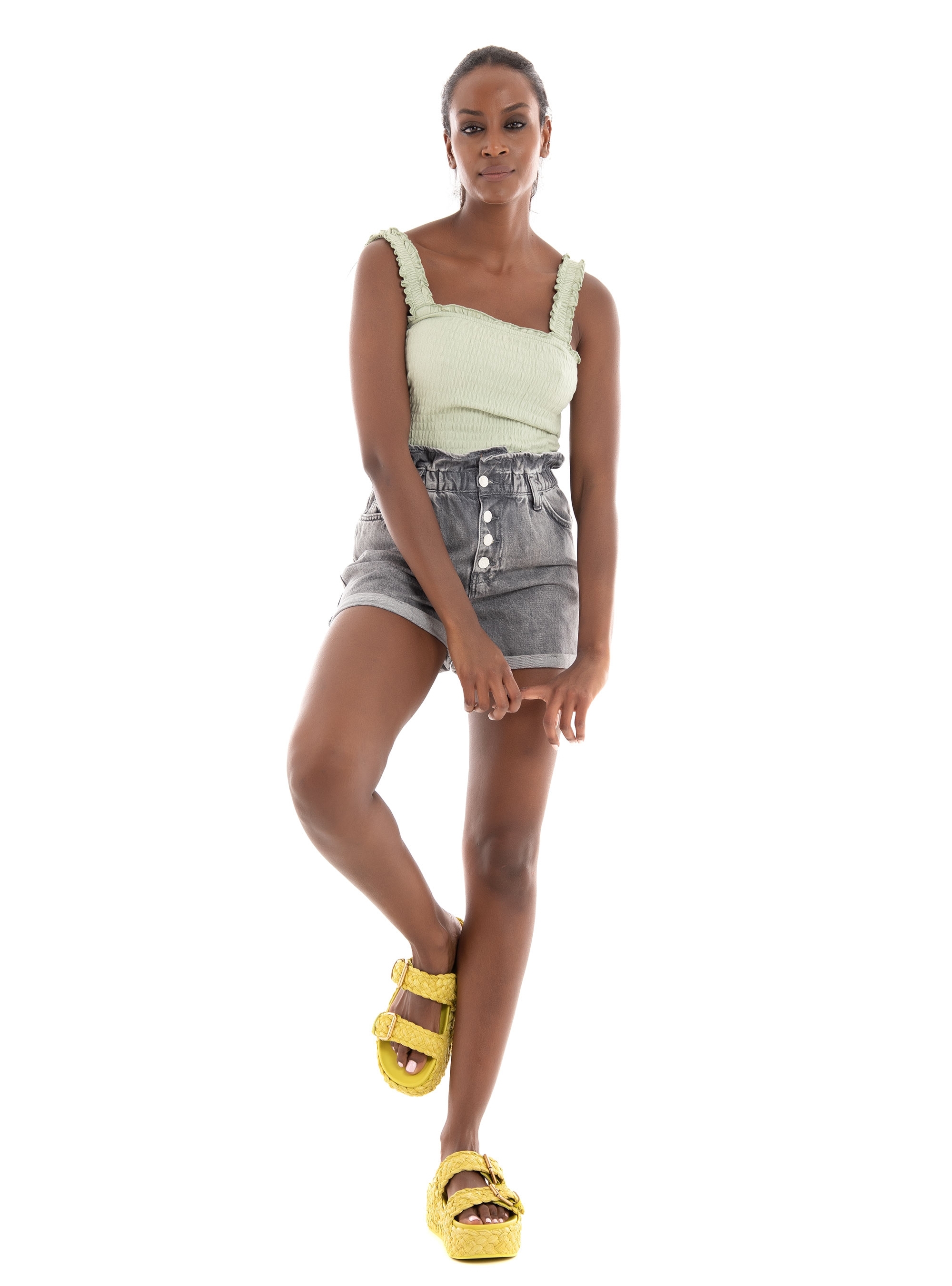 Vero Moda Jadeisabel Crop Top - Green