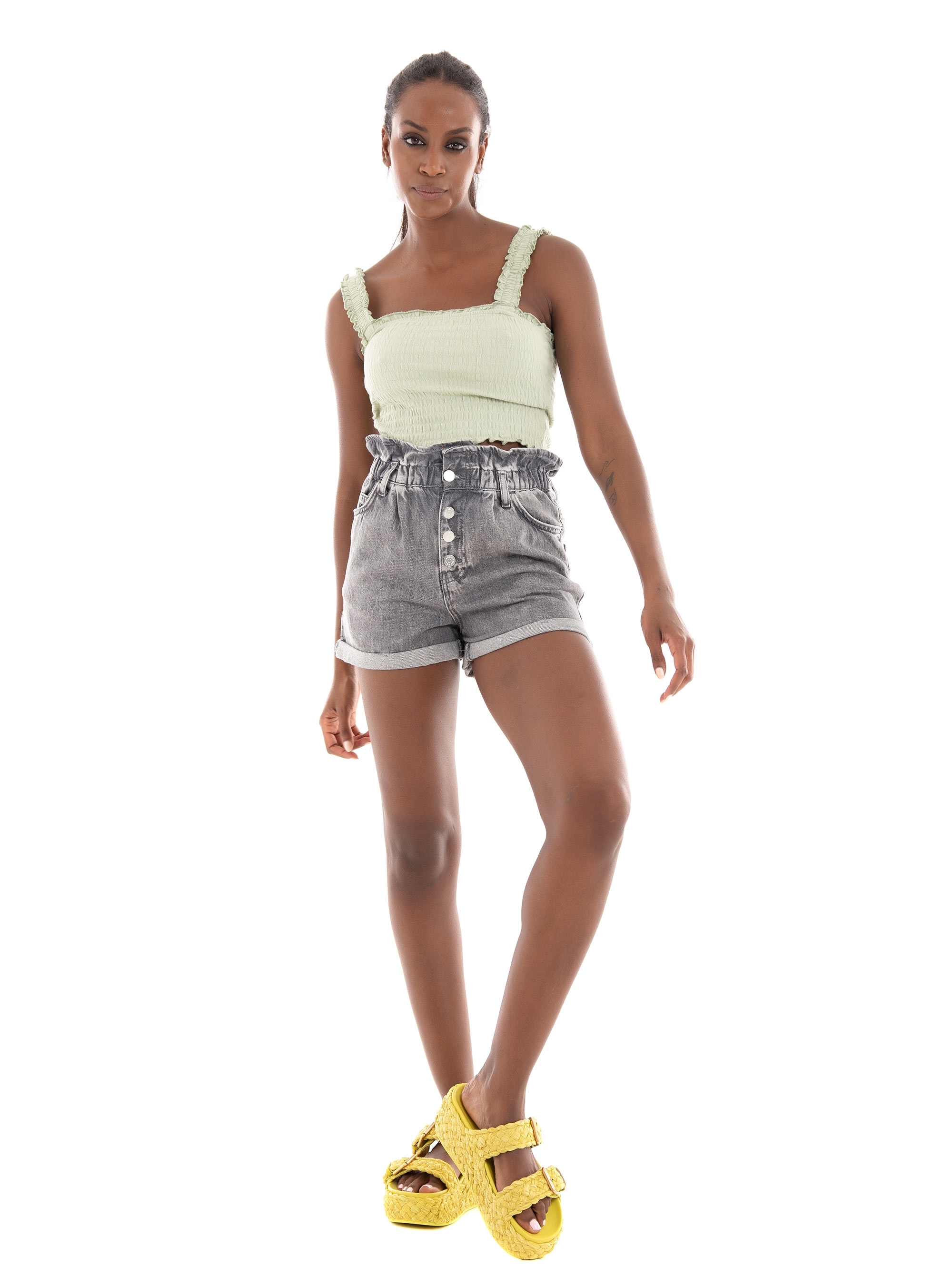 Vero Moda Jadeisabel Crop Top - Green