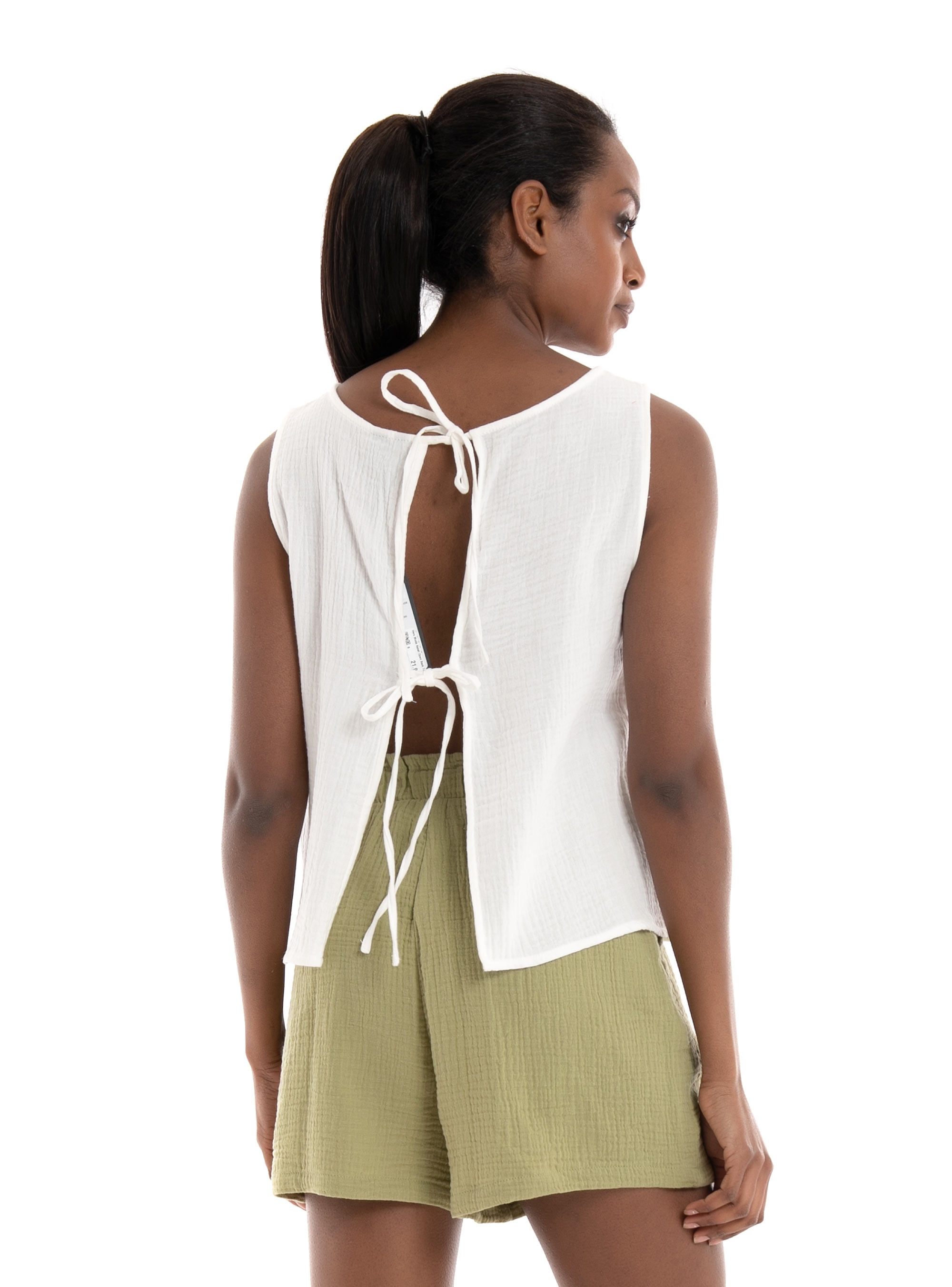 Vero Moda Natali Open Back Top - White