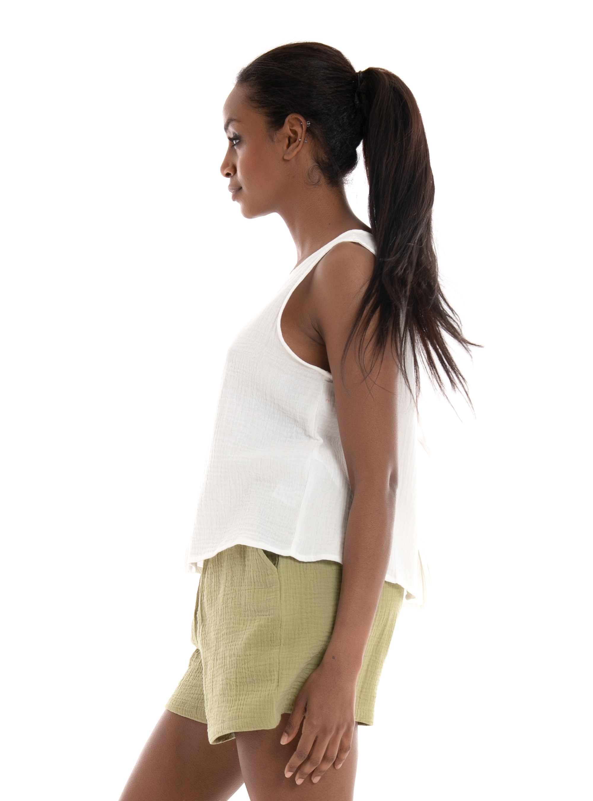 Vero Moda Natali Open Back Top - White