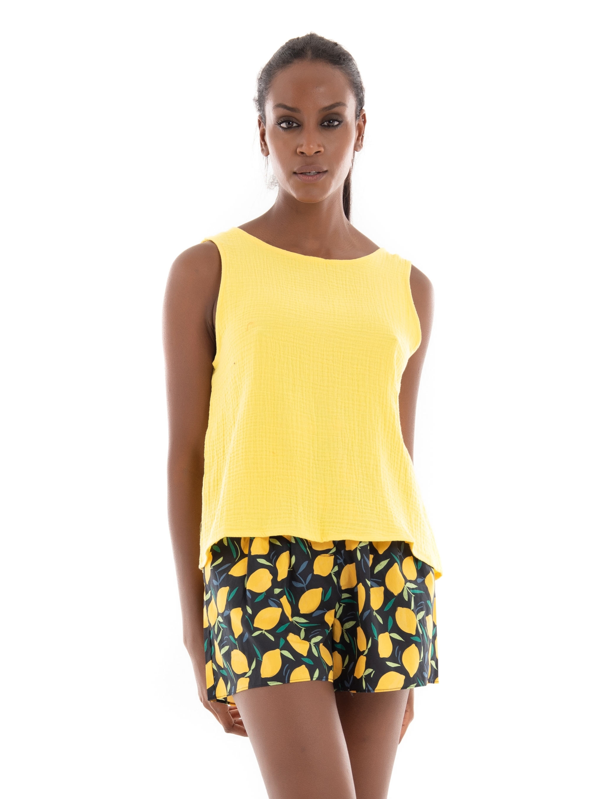 Vero Moda Natali Open Back Top - Yellow