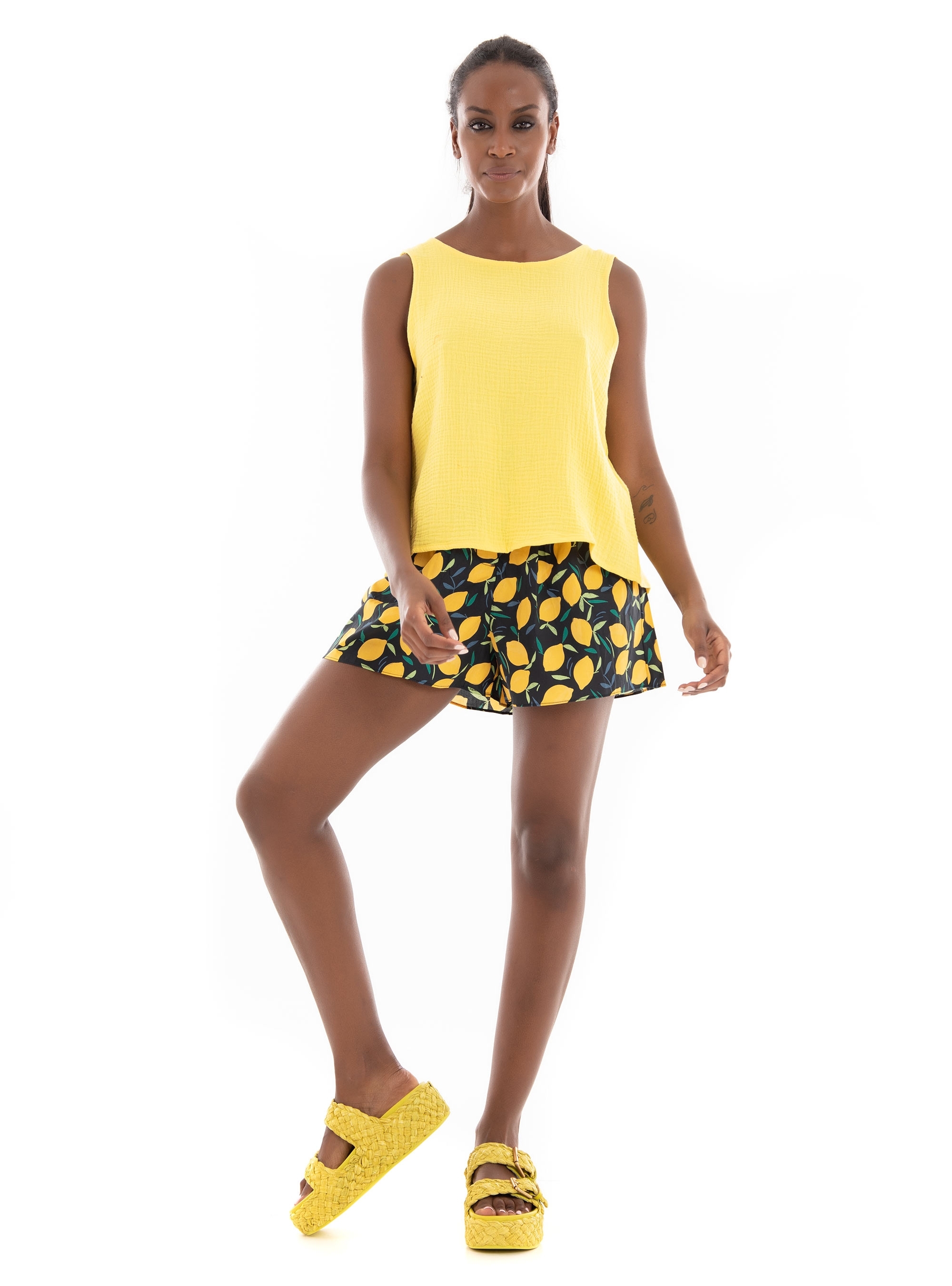 Vero Moda Natali Open Back Top - Yellow