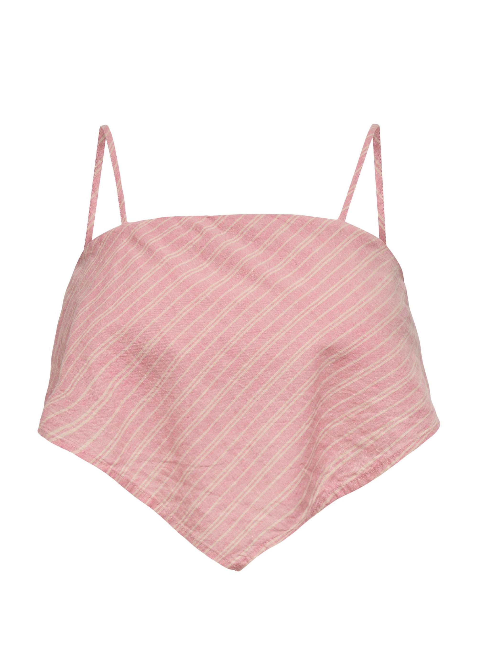 Only Sophie Strap Stripe Crop Top  - Pale Pink