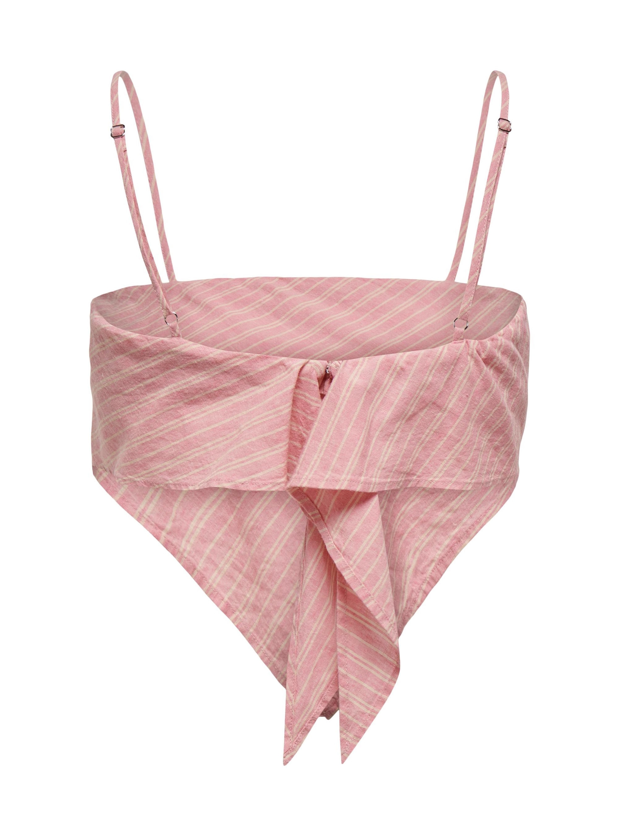 Only Sophie Strap Stripe Crop Top  - Pale Pink