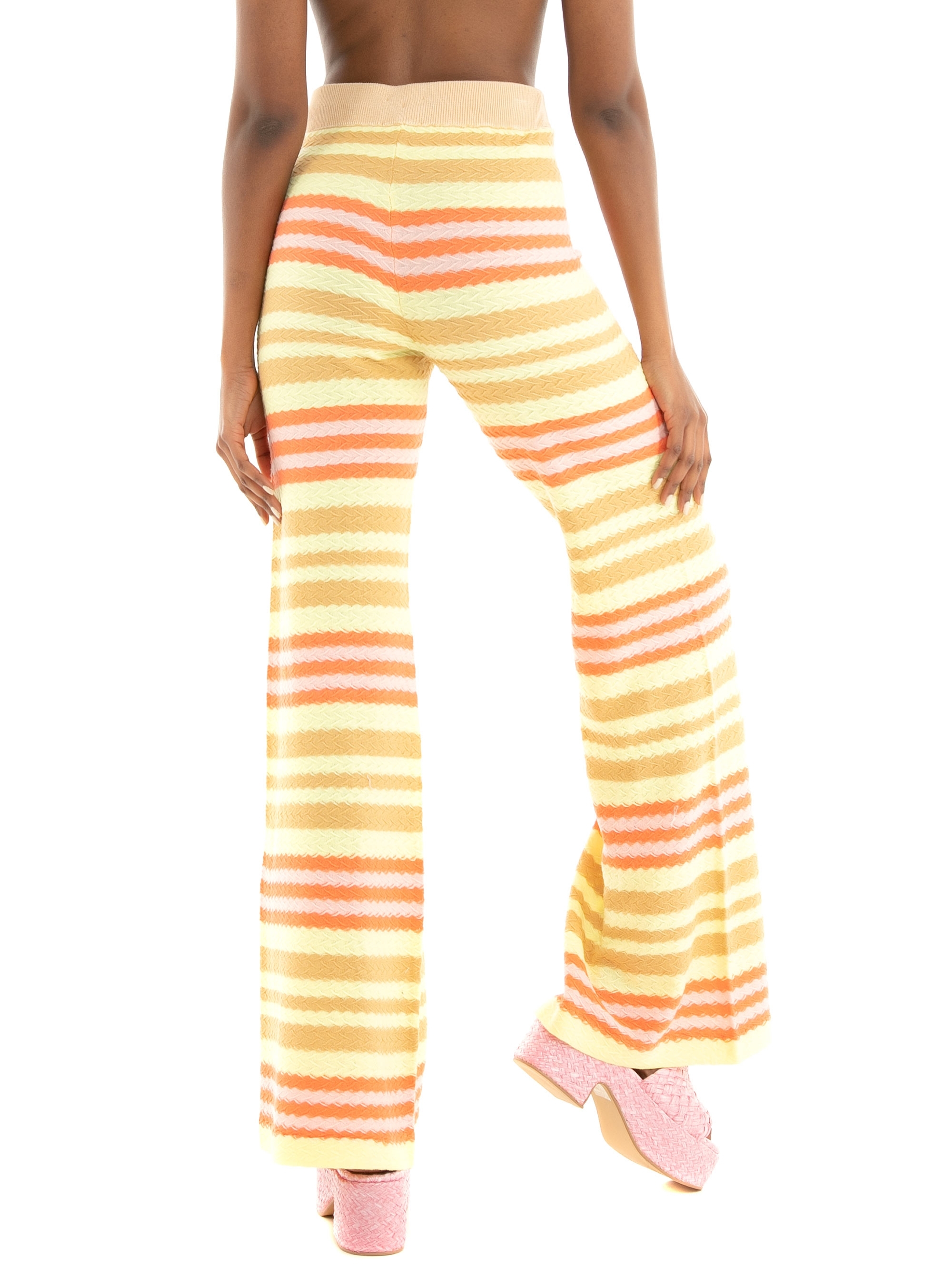 Scotch & Soda High Rise Knitted Flare Trousers - Multi Colors