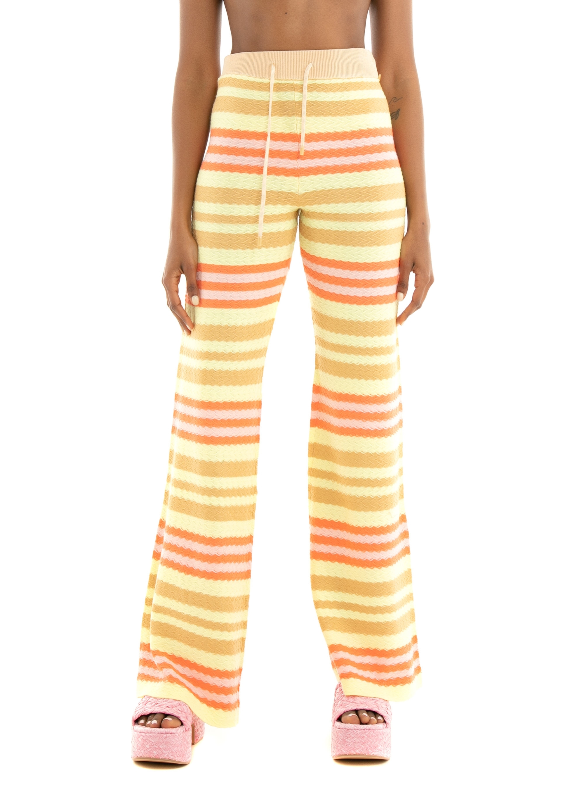 Scotch & Soda High Rise Knitted Flare Trousers - Multi Colors