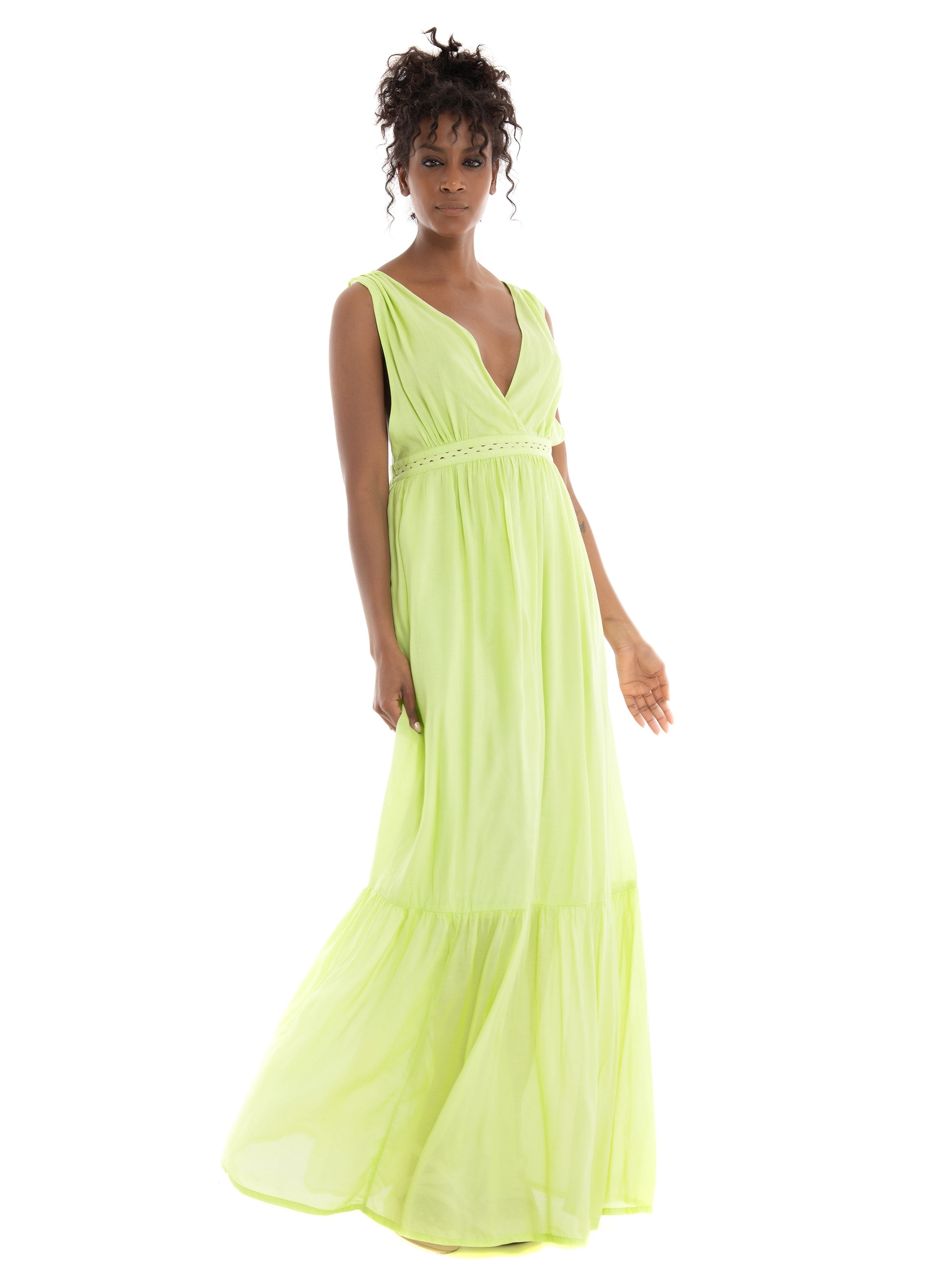 Scotch & Soda Maxi Open Back Dress - Lime