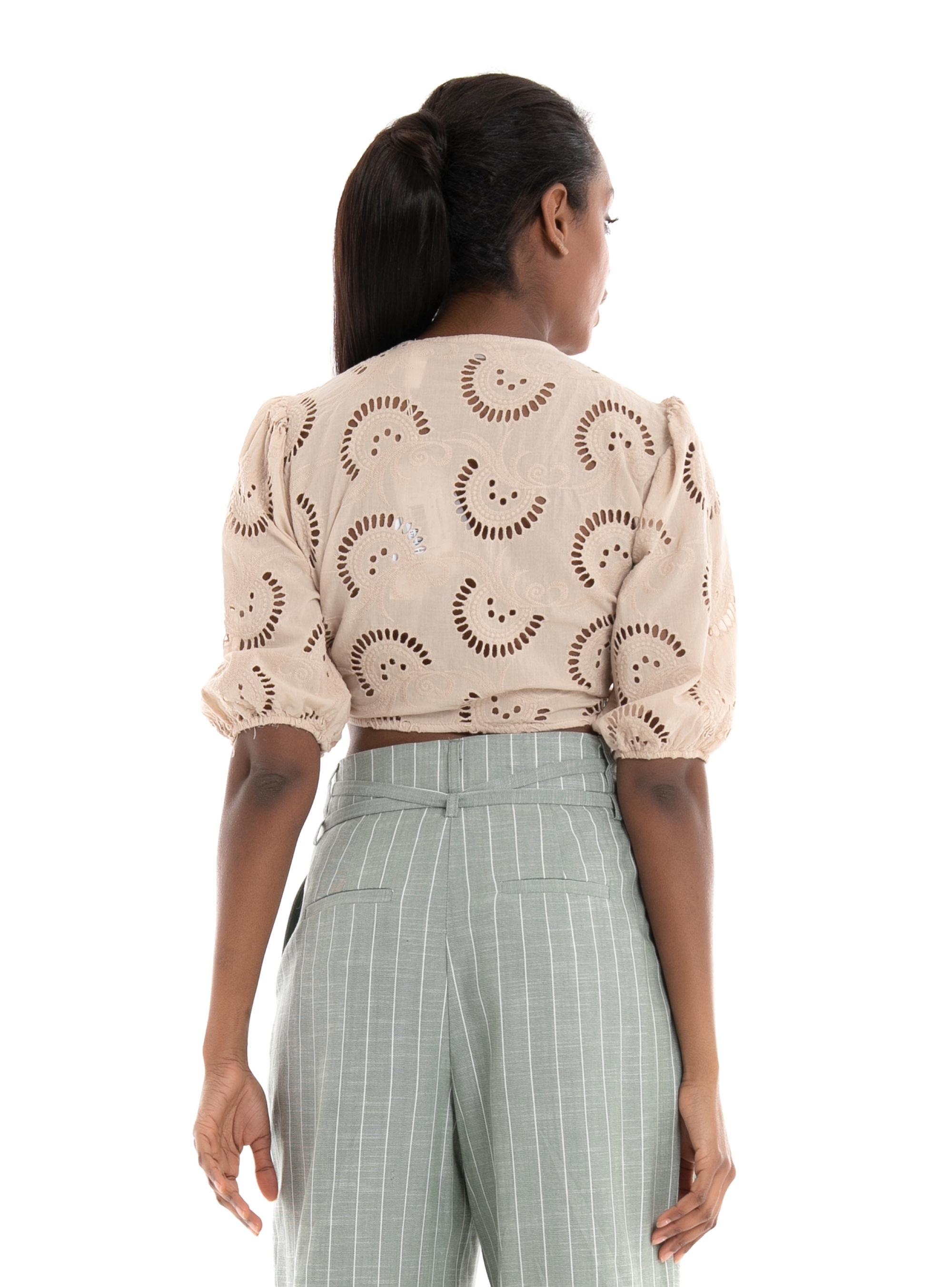 Gues Silvia Eyelet Top - Beige
