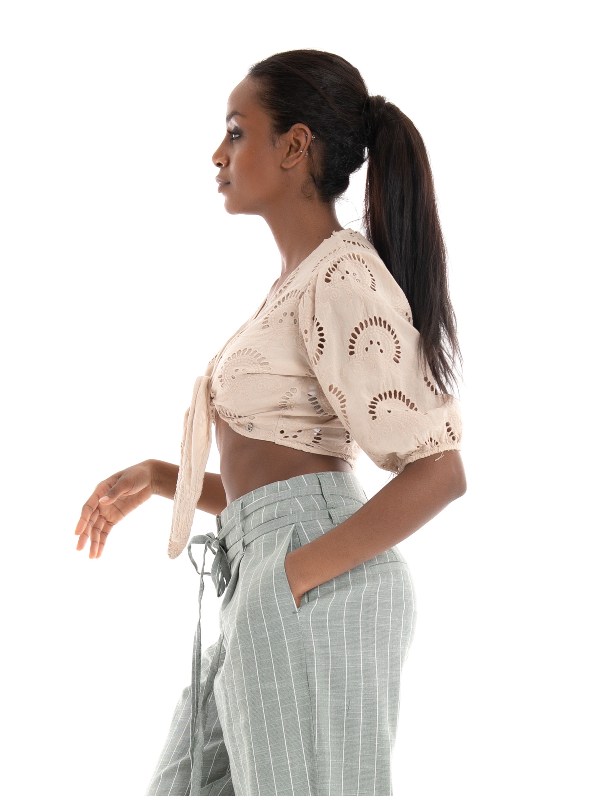 Gues Silvia Eyelet Top - Beige