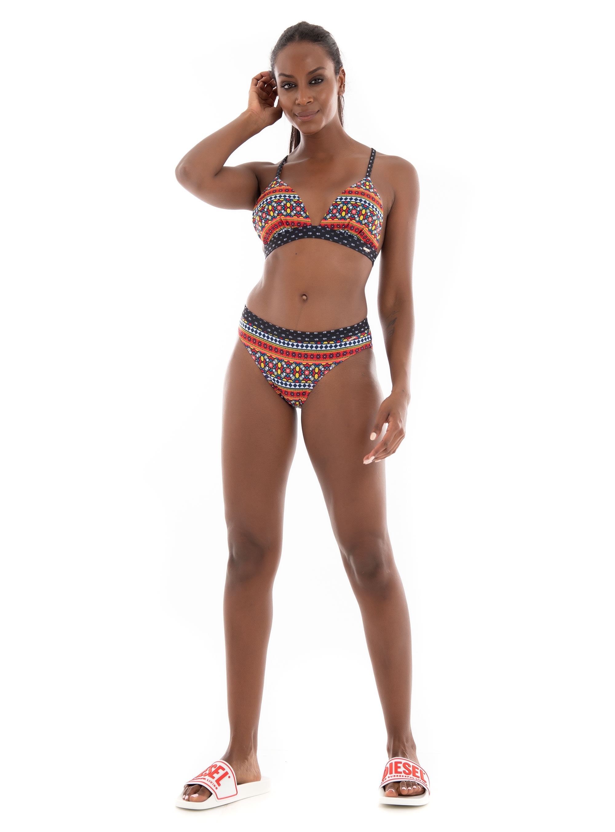 Superdry Ovin Vintage T-Back Tri Bikini Top - Multi Colors