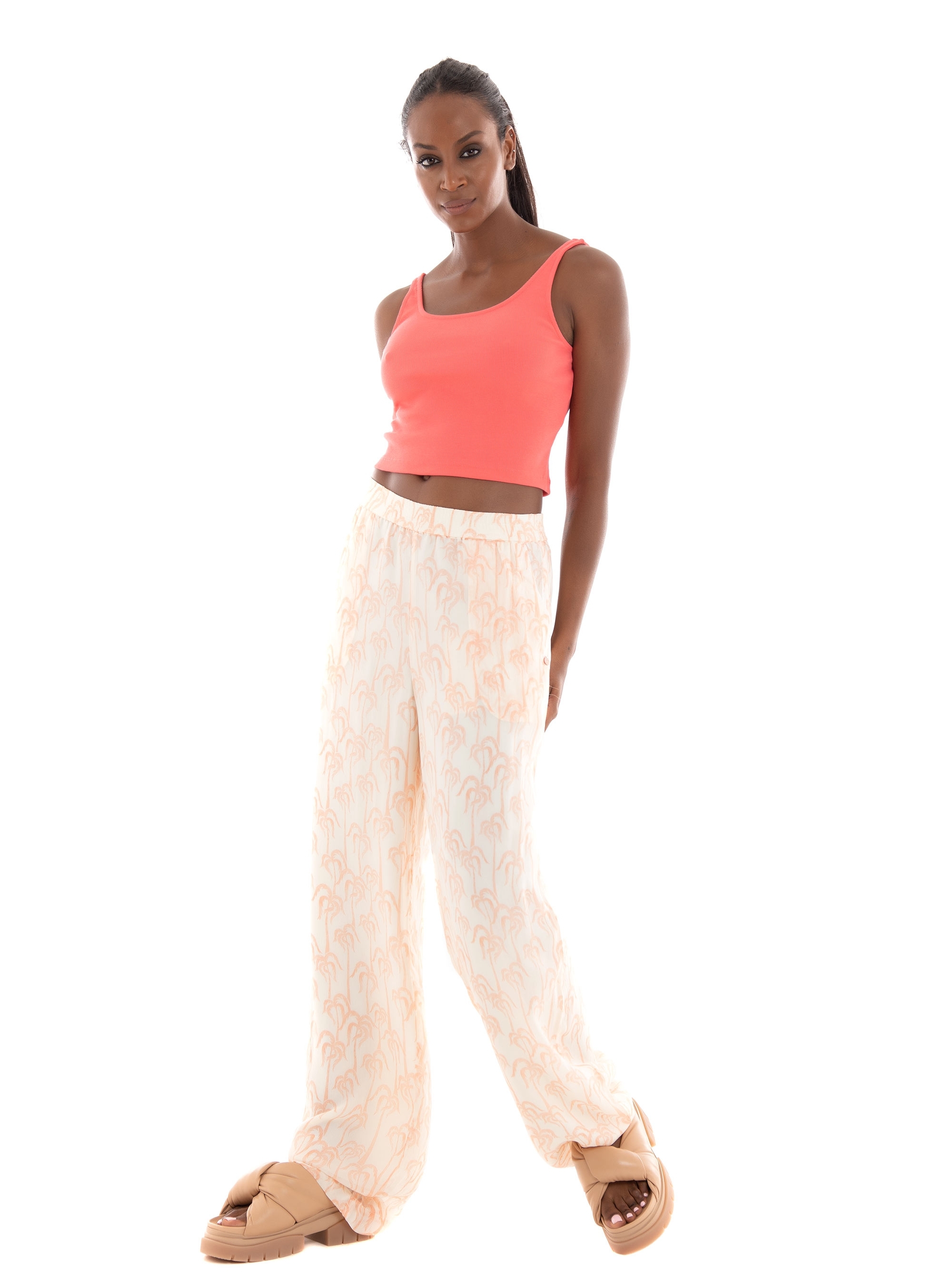 Scotch& Soda High Rise Chiffon Pants - Light Salmon
