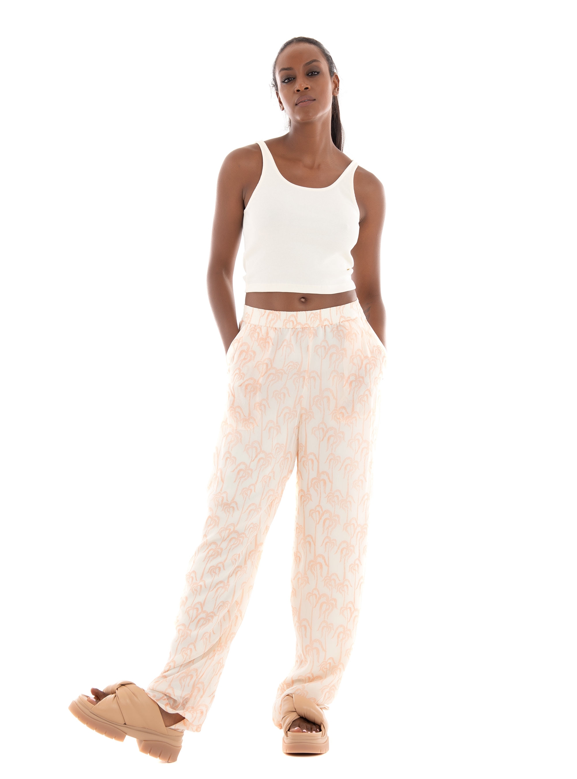 Scotch& Soda High Rise Chiffon Pants - Light Salmon