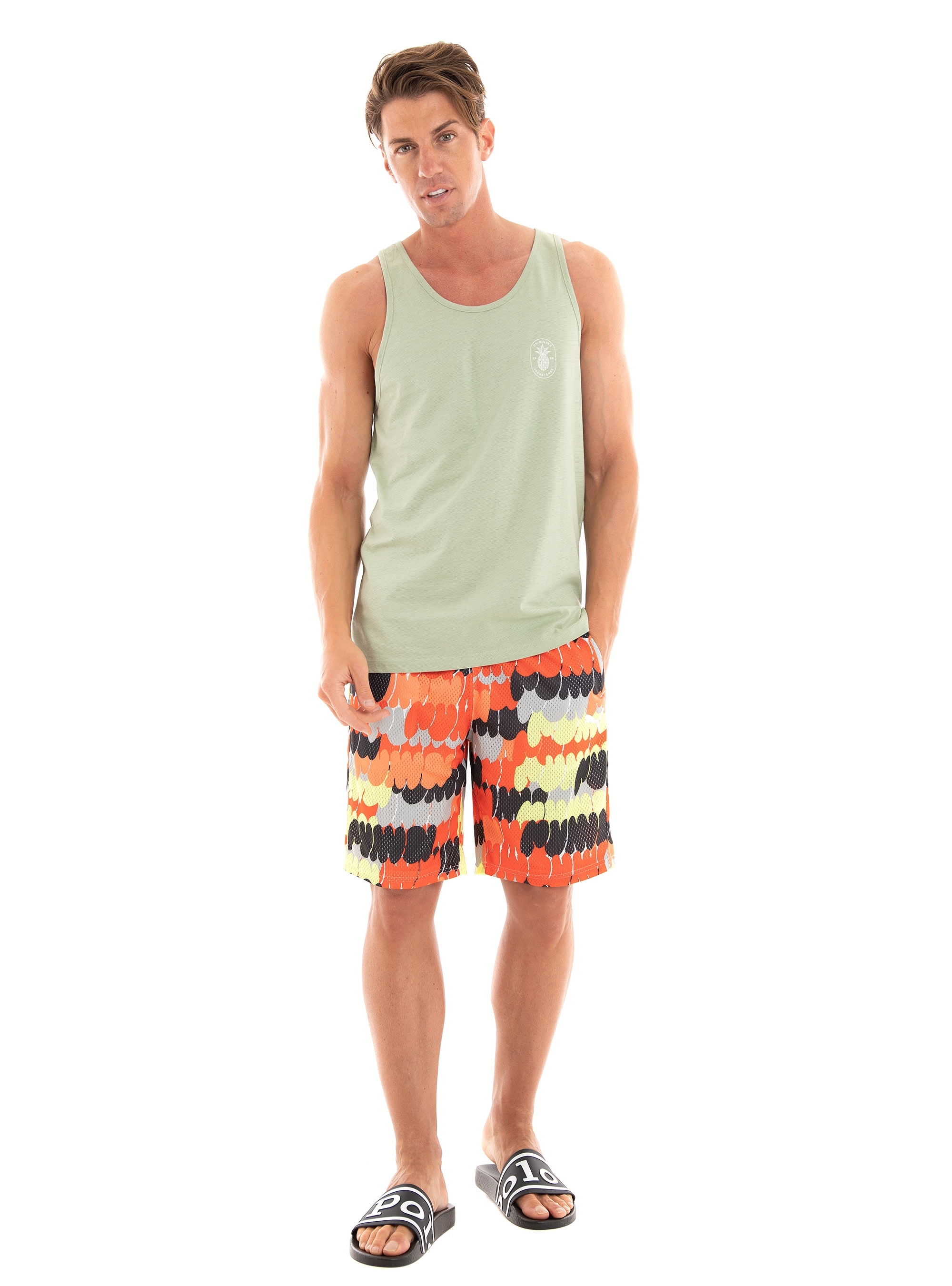 Puma Mesh Printed Practice Basketball Shorts - Multi Colors