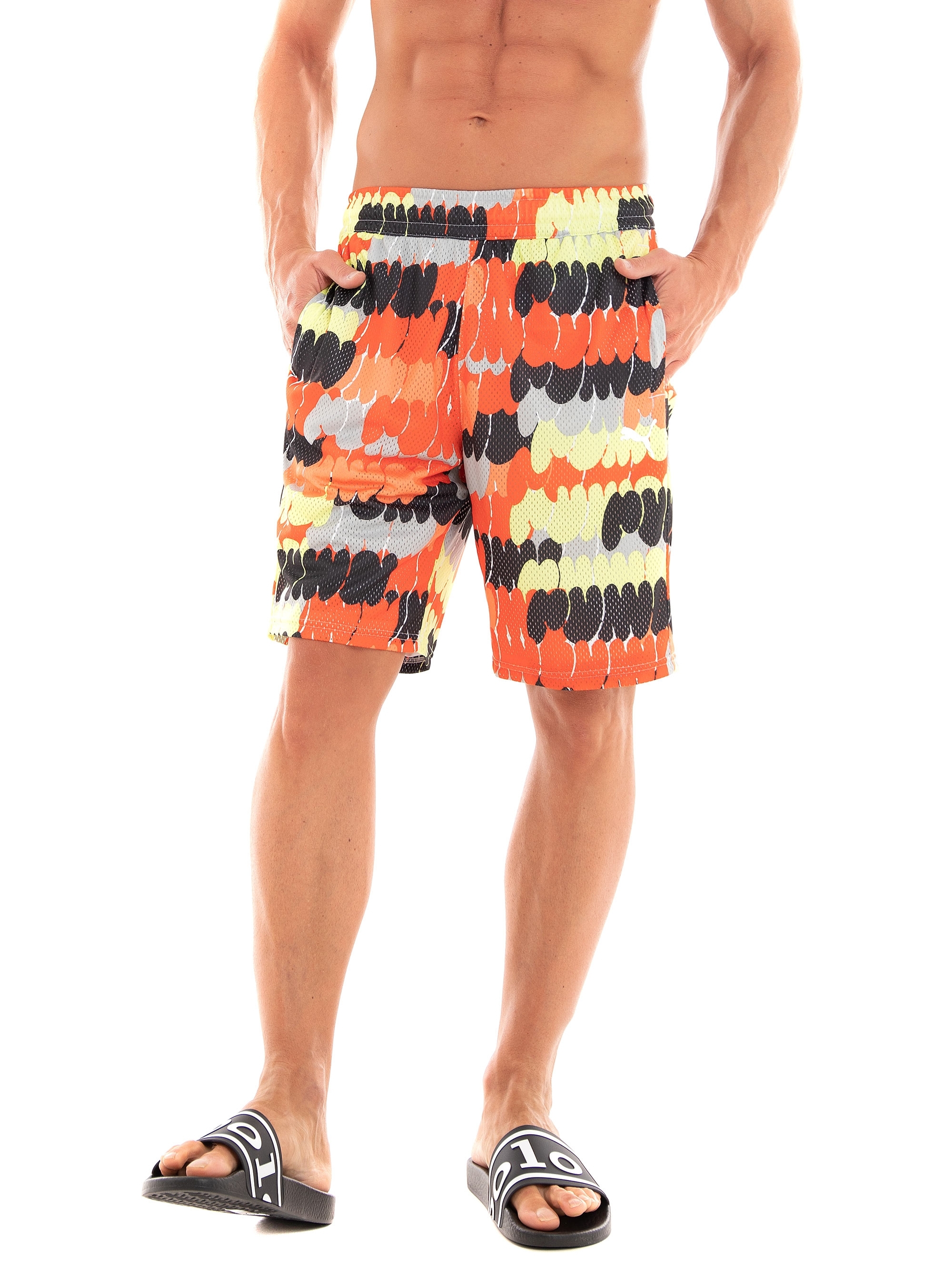 Puma Mesh Printed Practice Basketball Shorts - Multi Colors