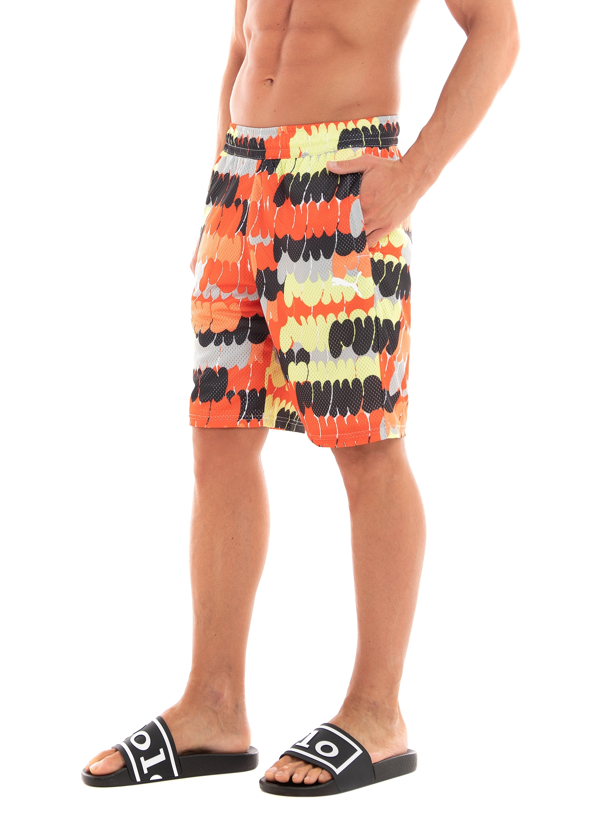 Puma Mesh Printed Practice Basketball Shorts - Multi Colors