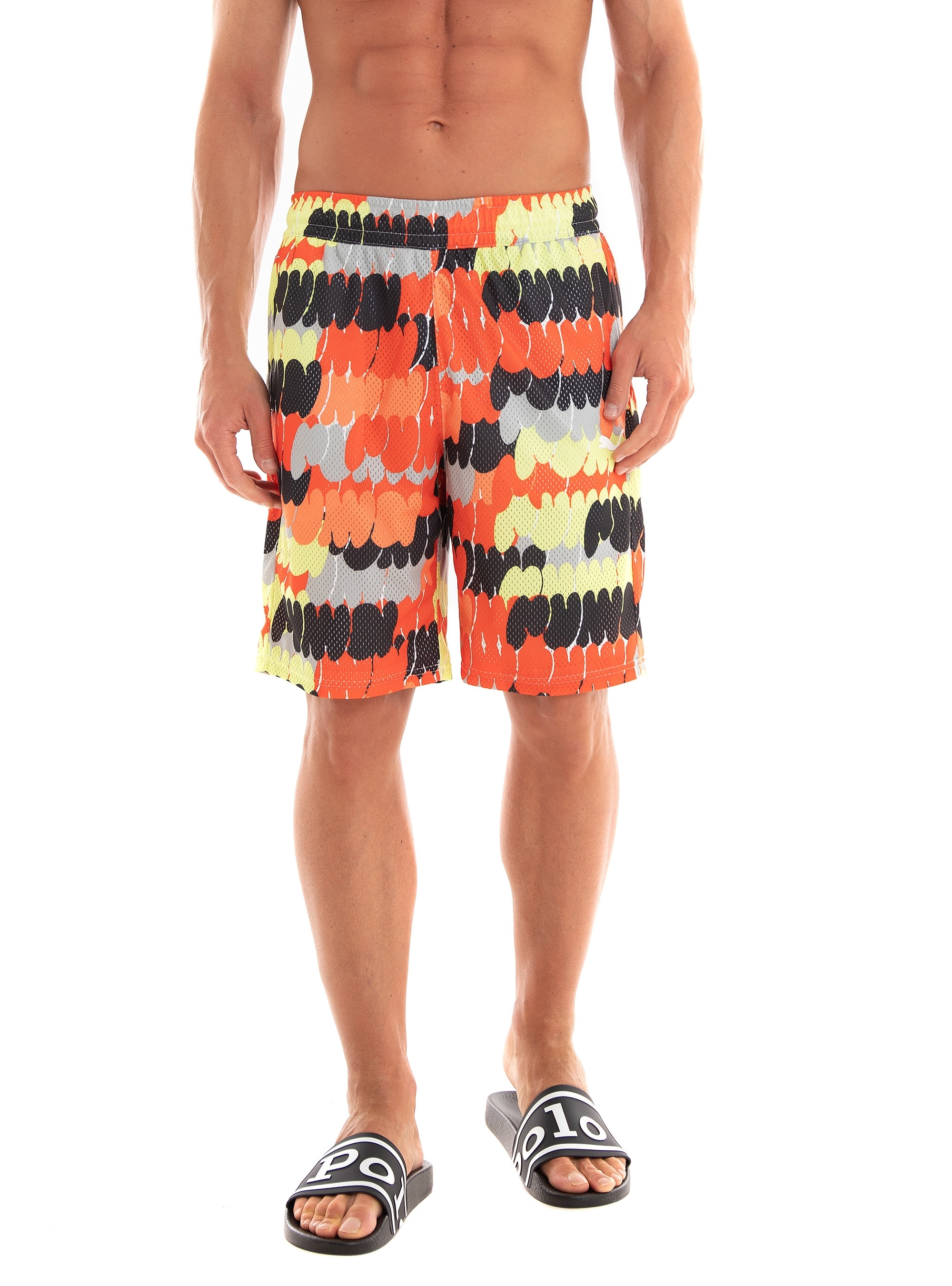 Puma Mesh Printed Practice Basketball Shorts - Multi Colors
