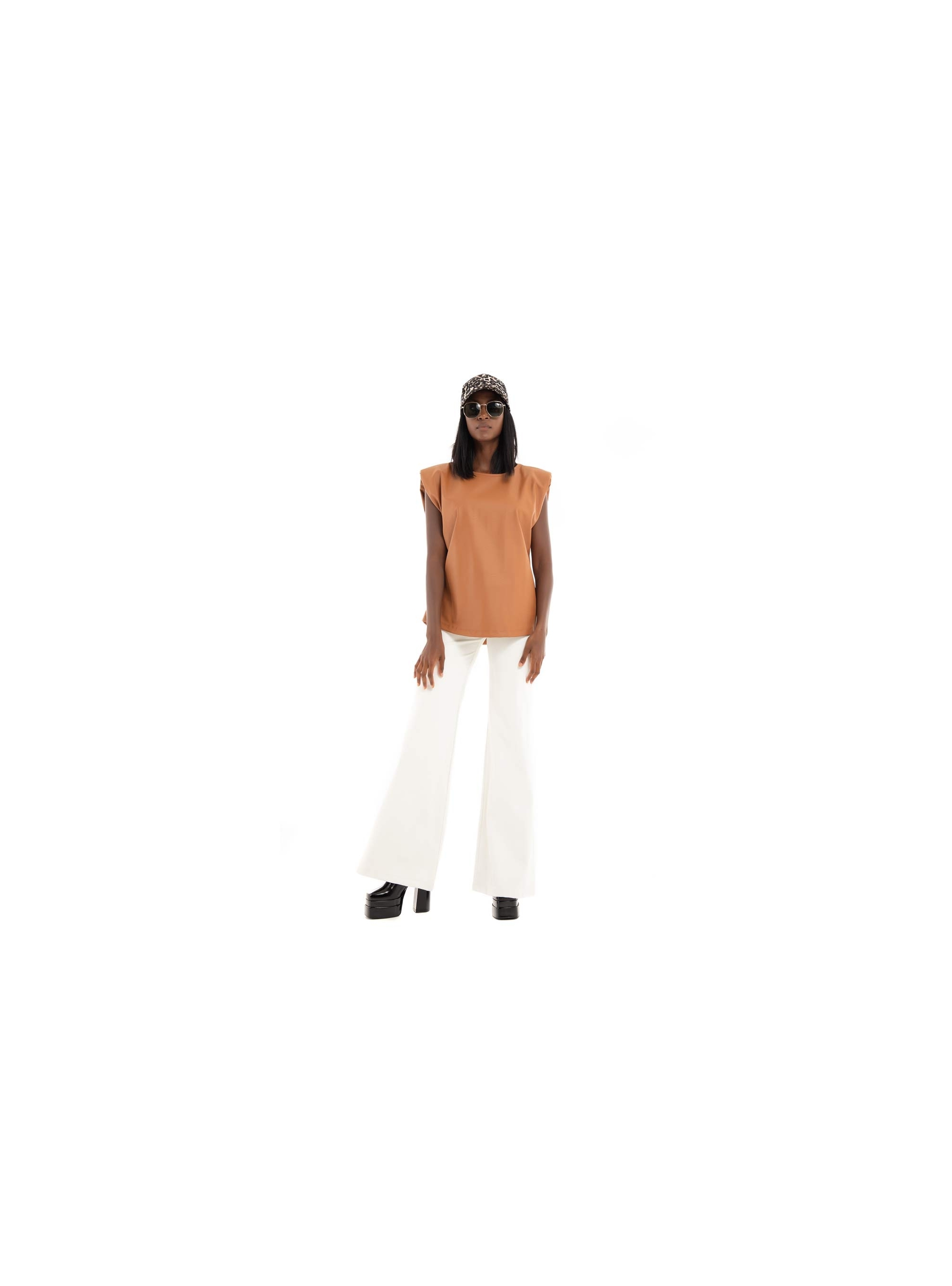 Collectiva Noir Off Shoulder Top - Brown