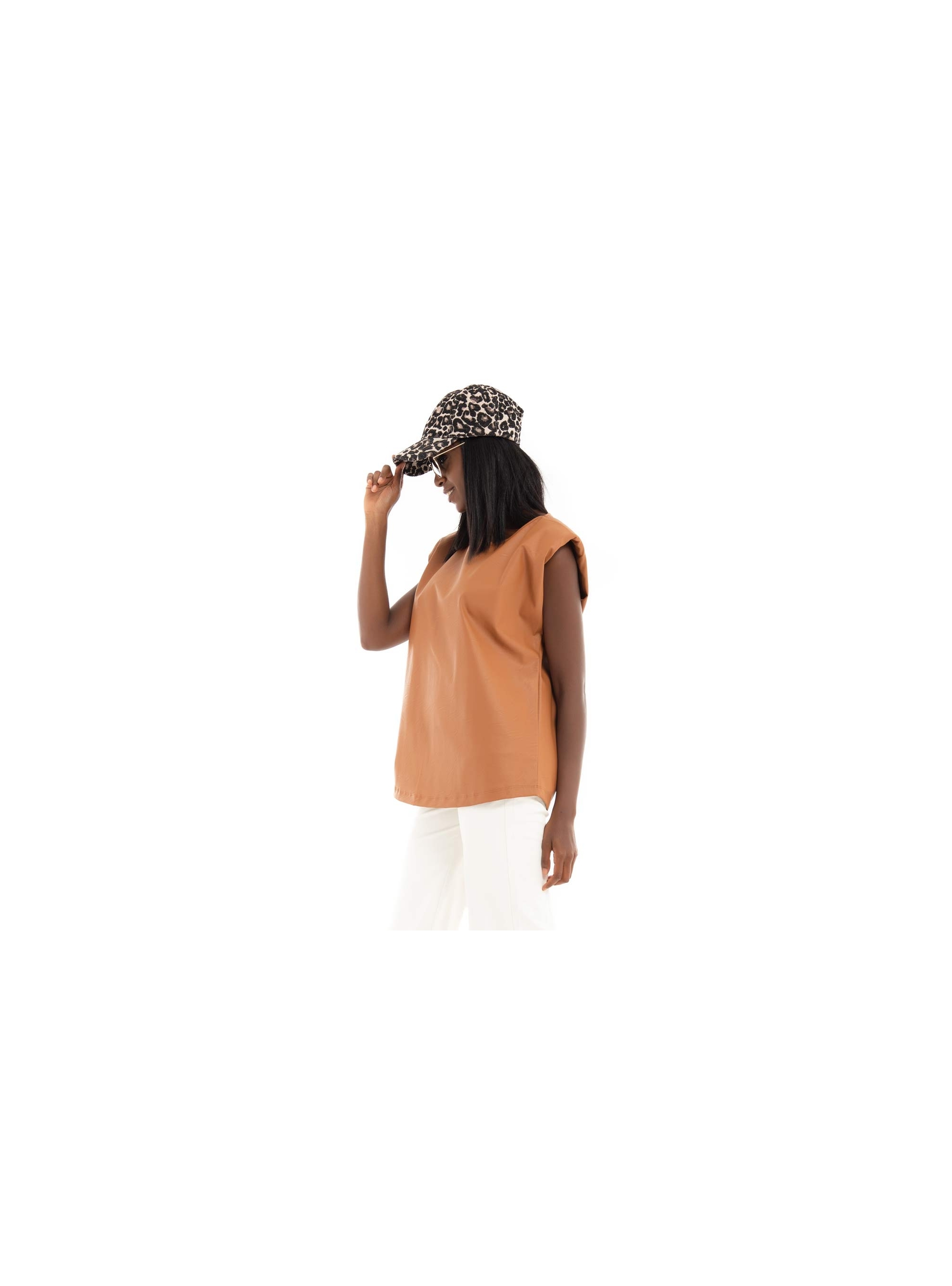 Collectiva Noir Off Shoulder Top - Brown