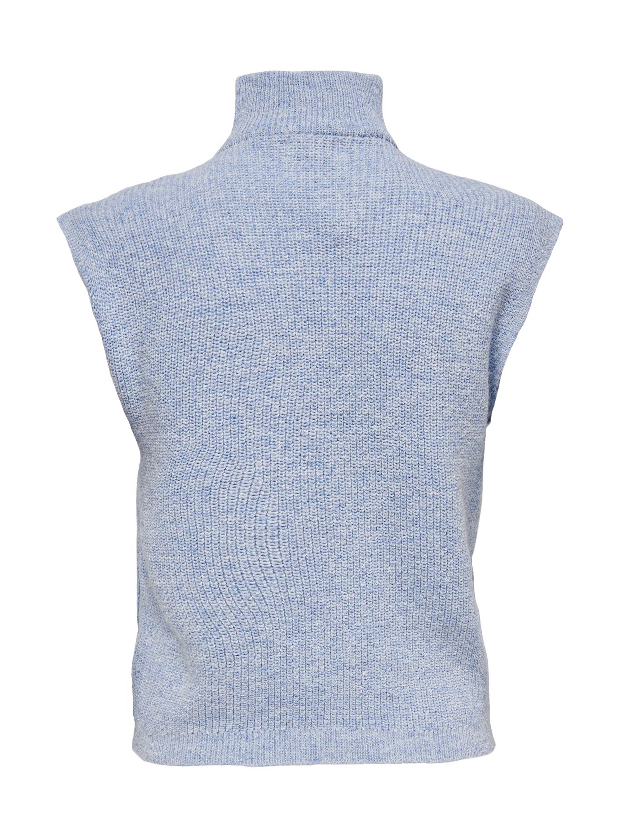 Only Parly Zip Highneck Knit - Light Blue