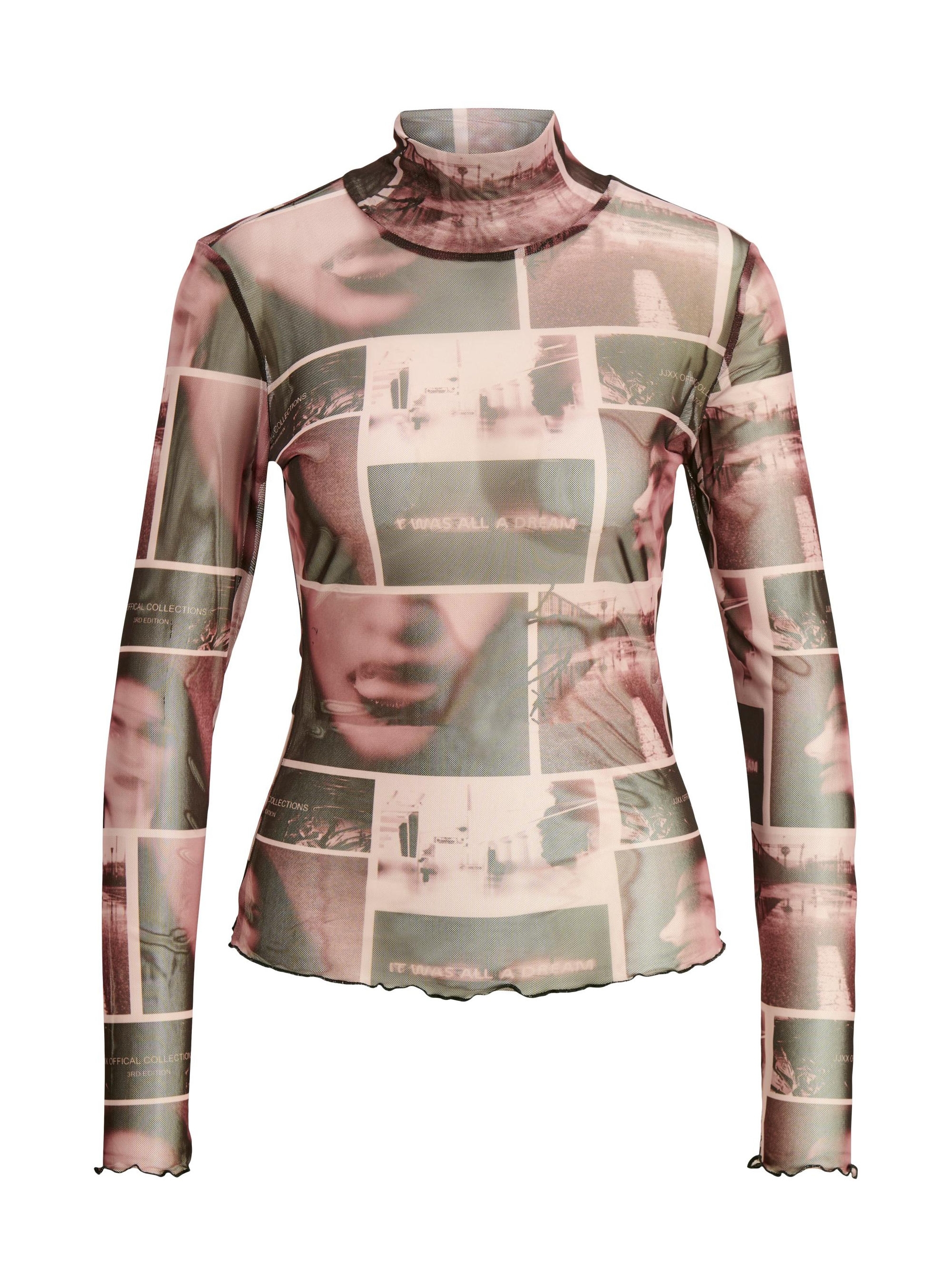 JJXX Maui High Neck Mesh Top - Dusty Pink