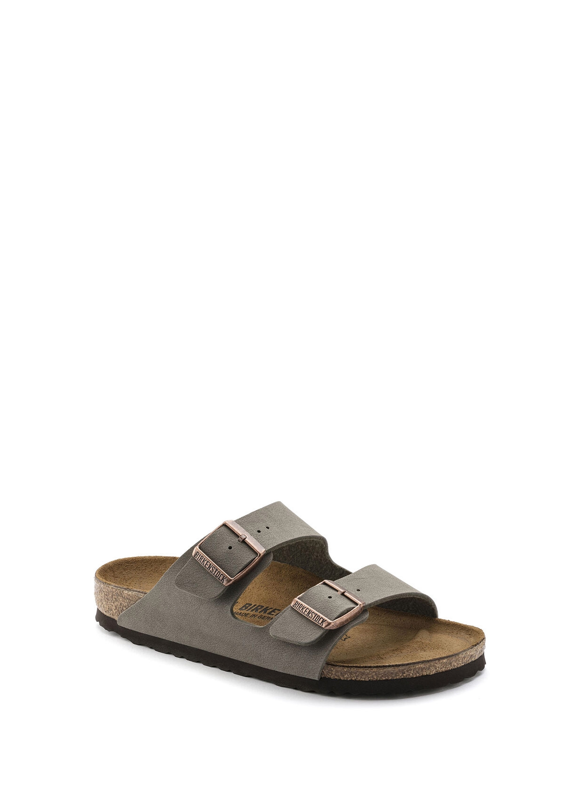 Birkenstock Classic Arizona Birko-Flor Nubuck Narrow Fit Sandals - Grey