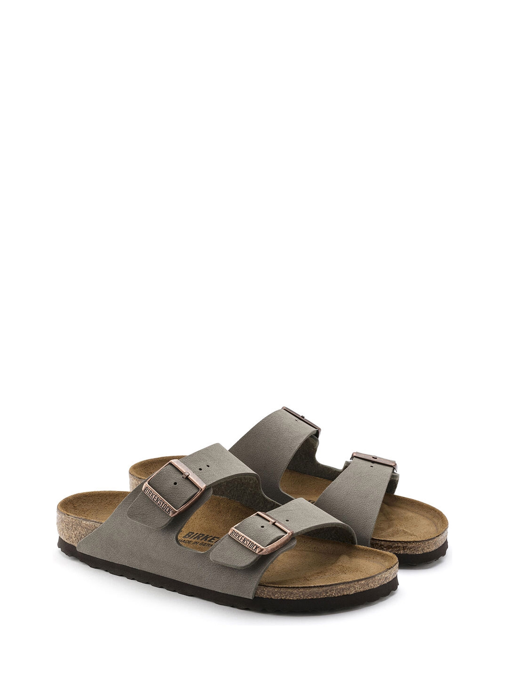 Birkenstock Classic Arizona Birko-Flor Nubuck Narrow Fit Sandals - Grey