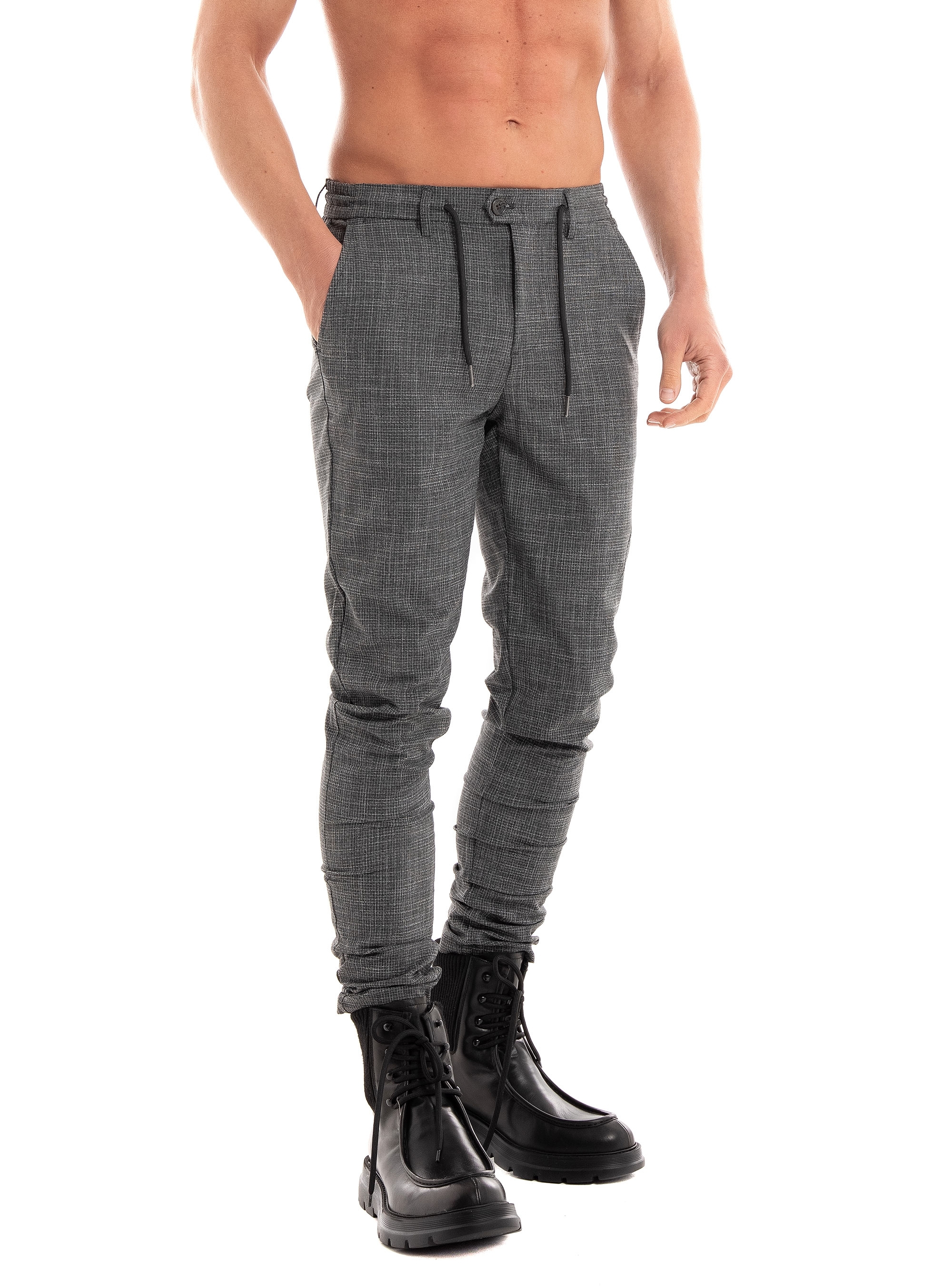 Dstrezzed Lancaster Tapered Jogger Structure Melange - Black