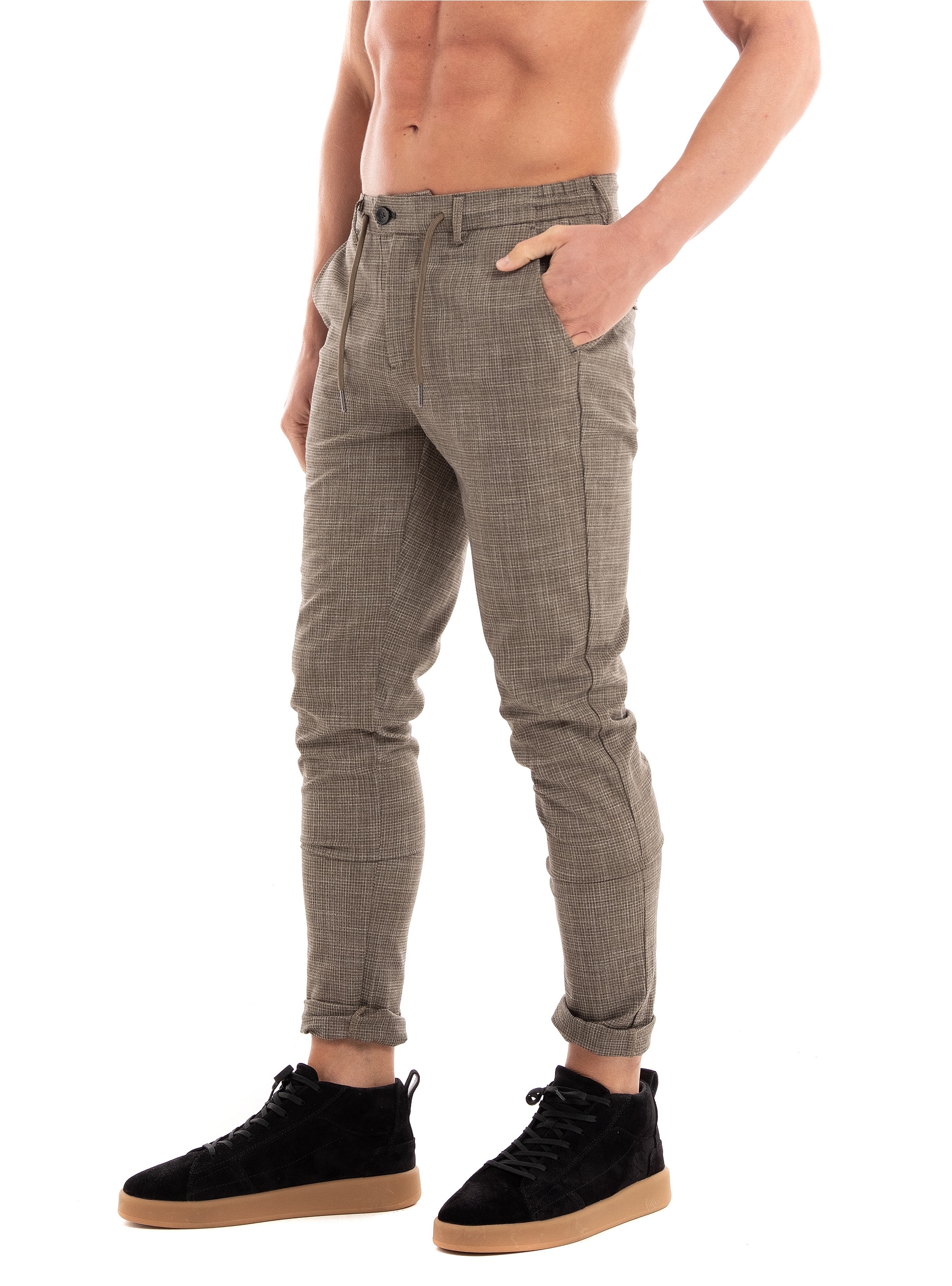 Dstrezzed Lancaster Tapered Jogger Structure Melange - Light Brown