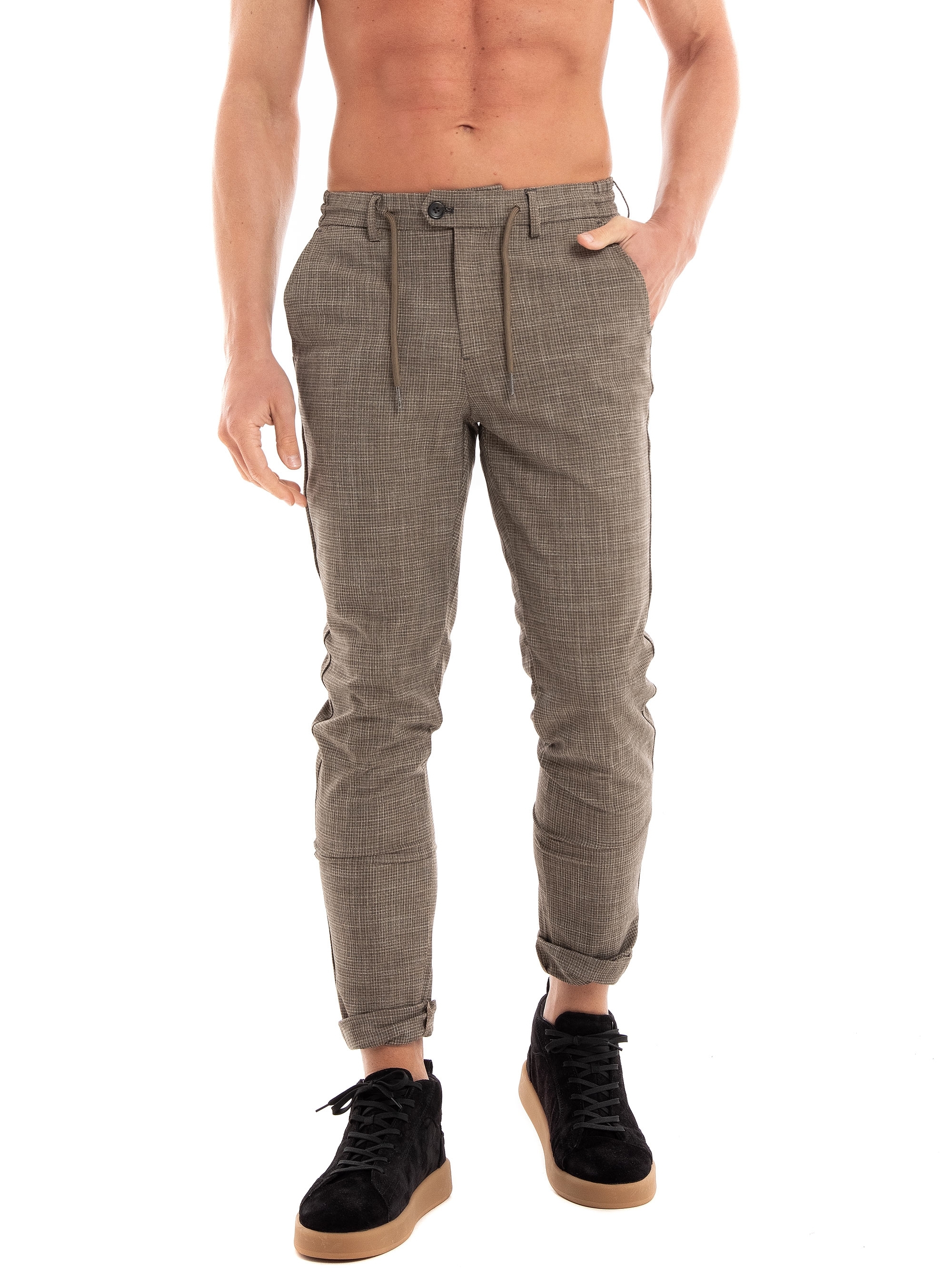 Dstrezzed Lancaster Tapered Jogger Structure Melange - Light Brown