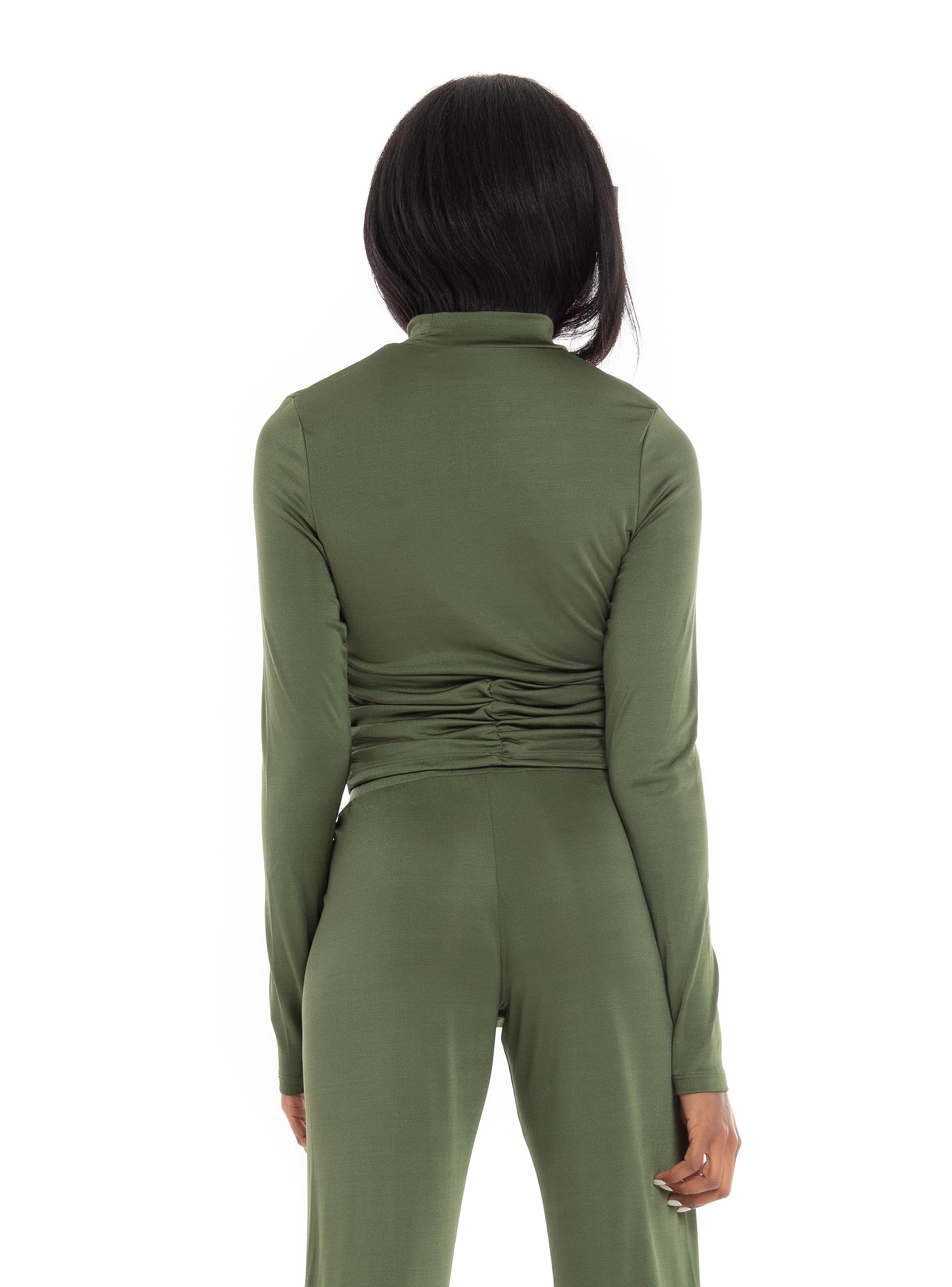 JJXX Ina Long Sleeve Stretch Top - Pine Green