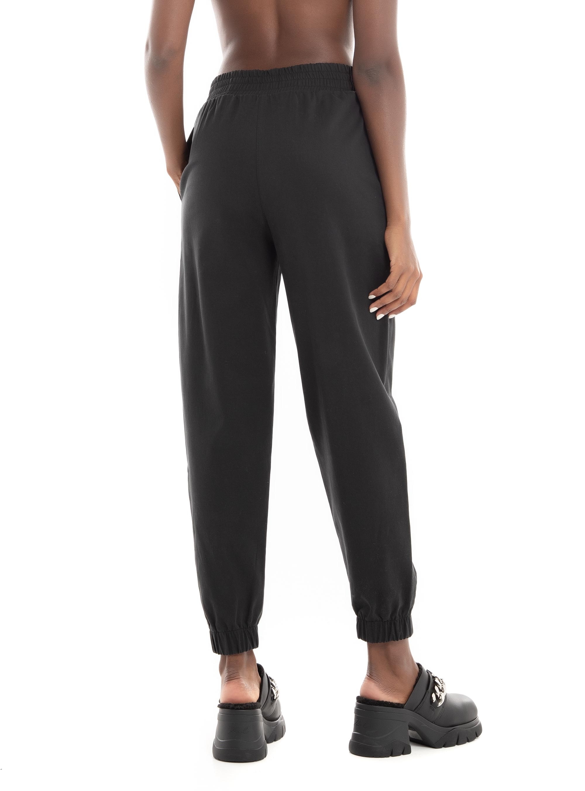 Black & Black Trousers - Black