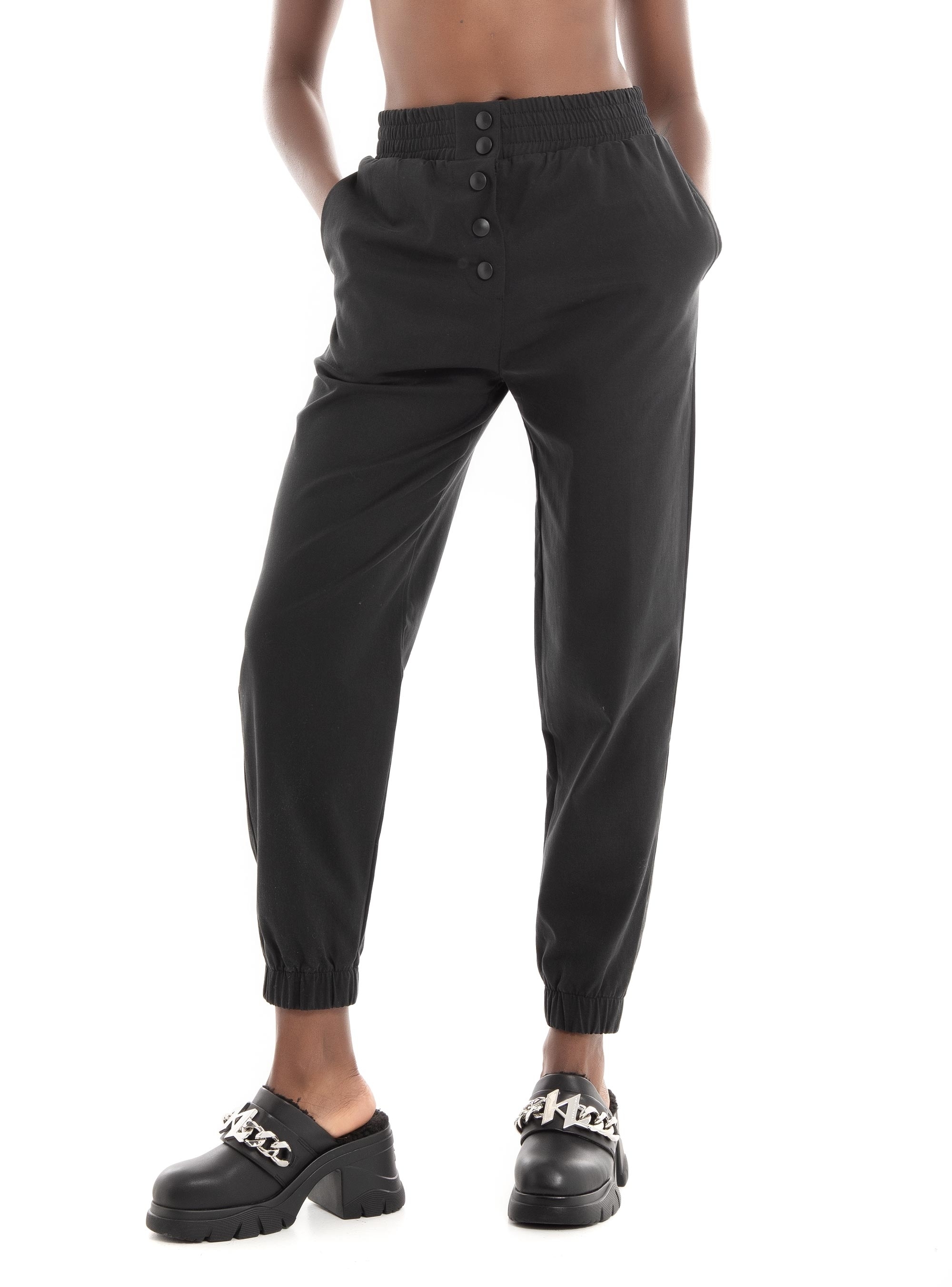 Black & Black Trousers - Black