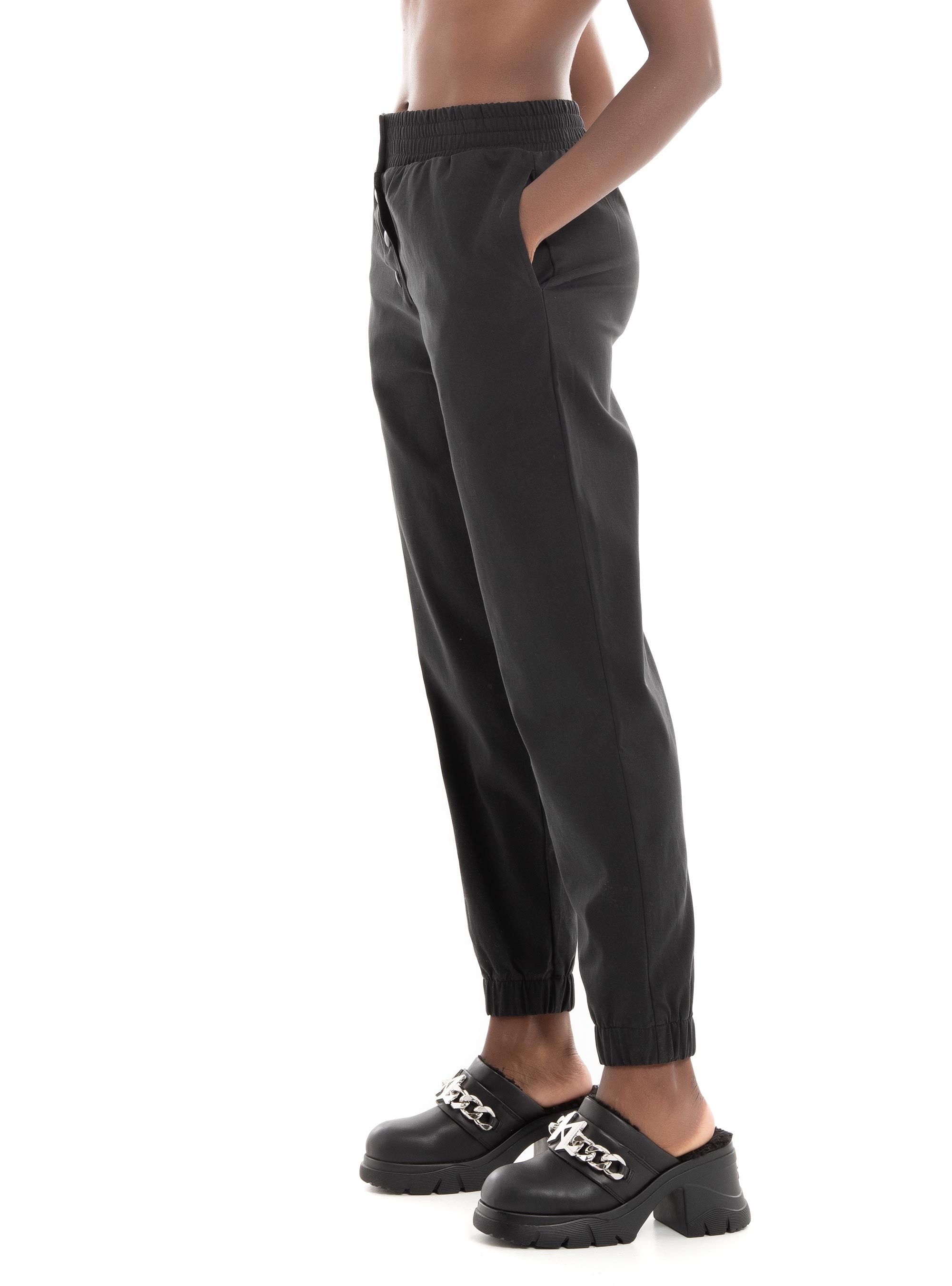 Black & Black Trousers - Black