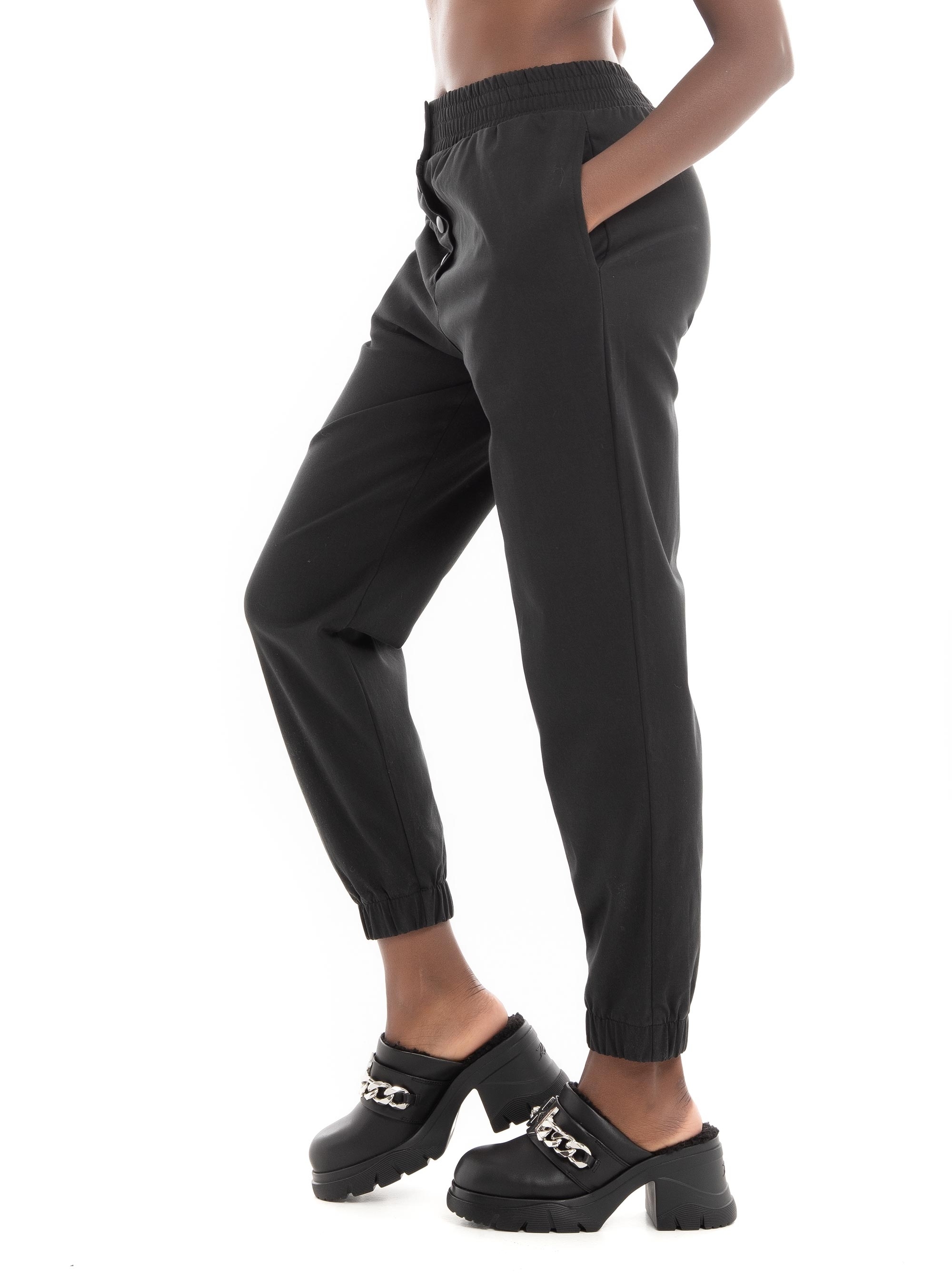 Black & Black Trousers - Black