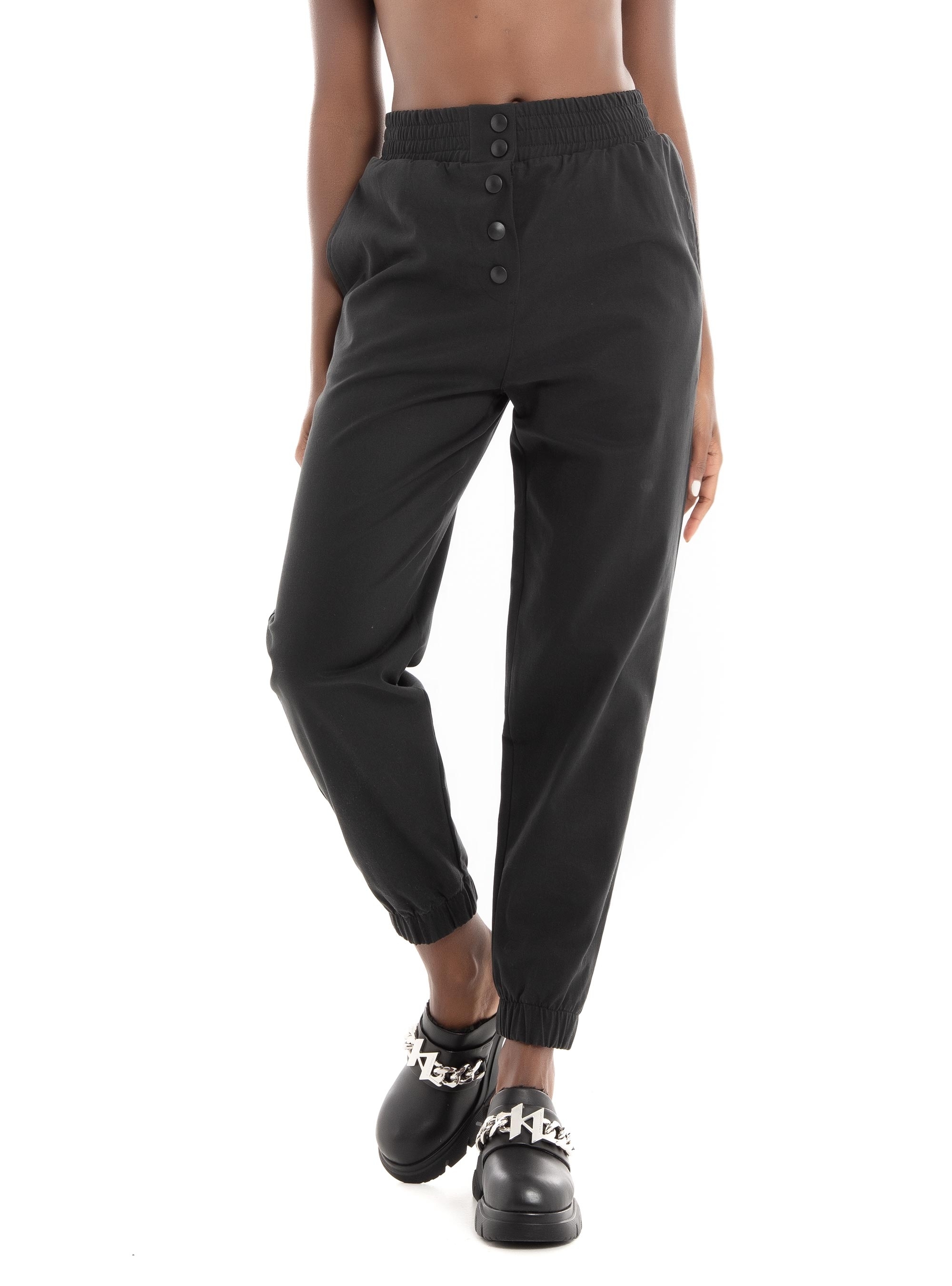 Black & Black Trousers - Black