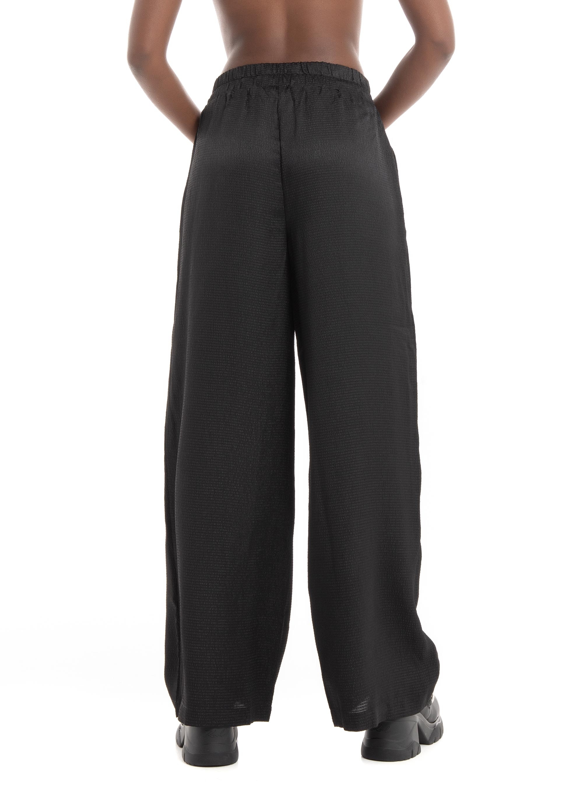 Vero Moda Sabi High Waist Wide Satin Pants - Black