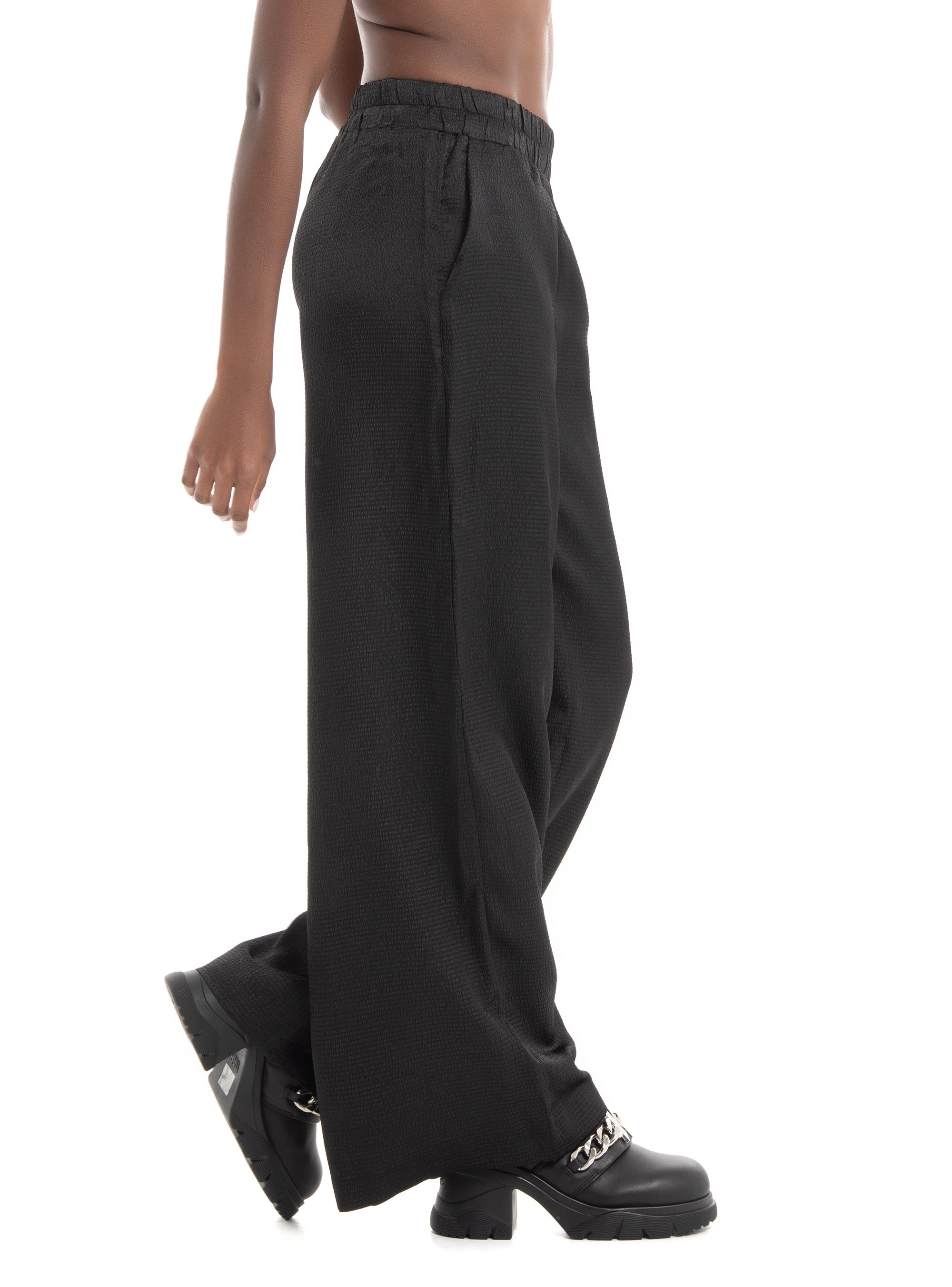 Vero Moda Sabi High Waist Wide Satin Pants - Black