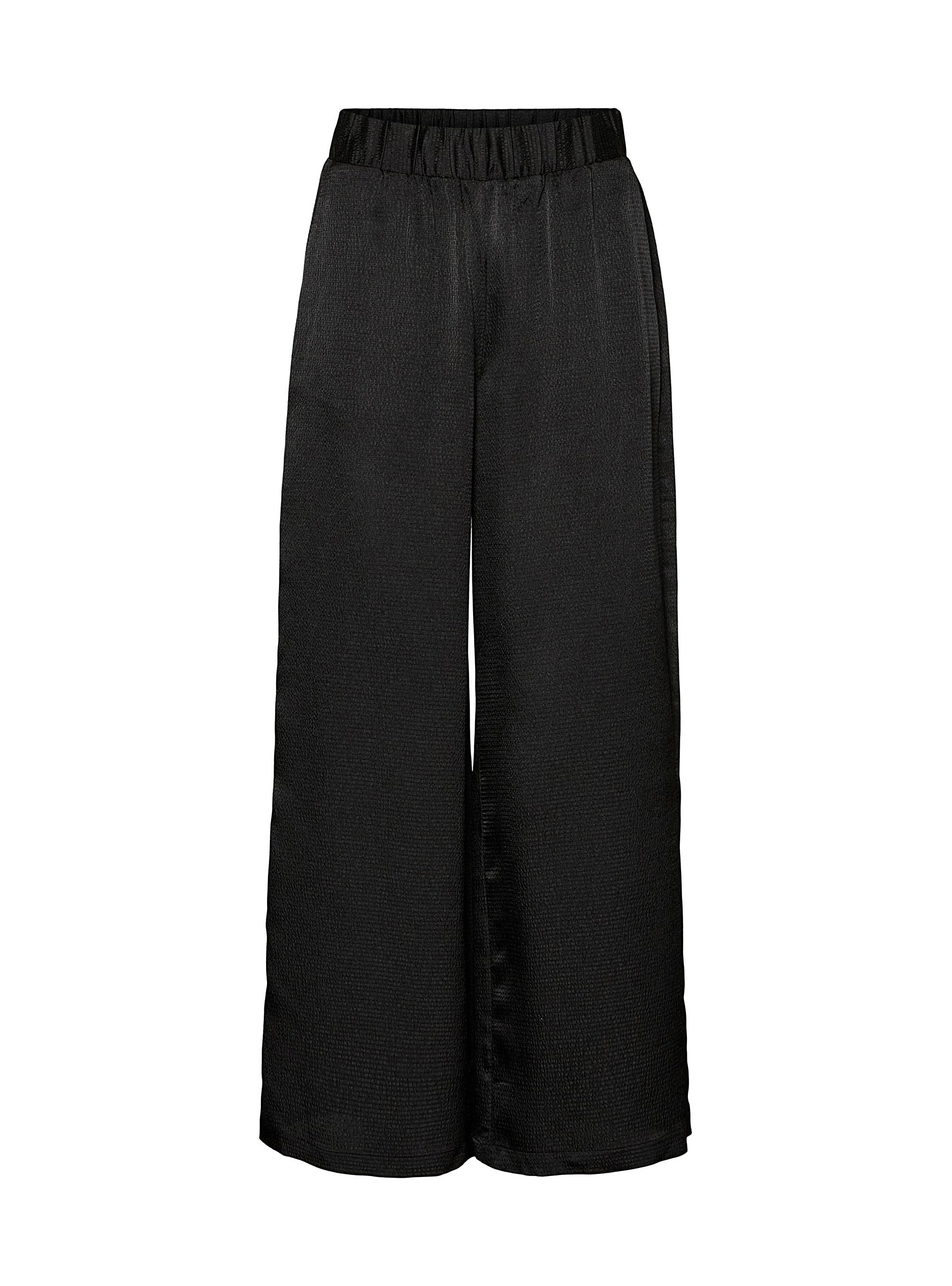 Vero Moda Sabi High Waist Wide Satin Pants - Black