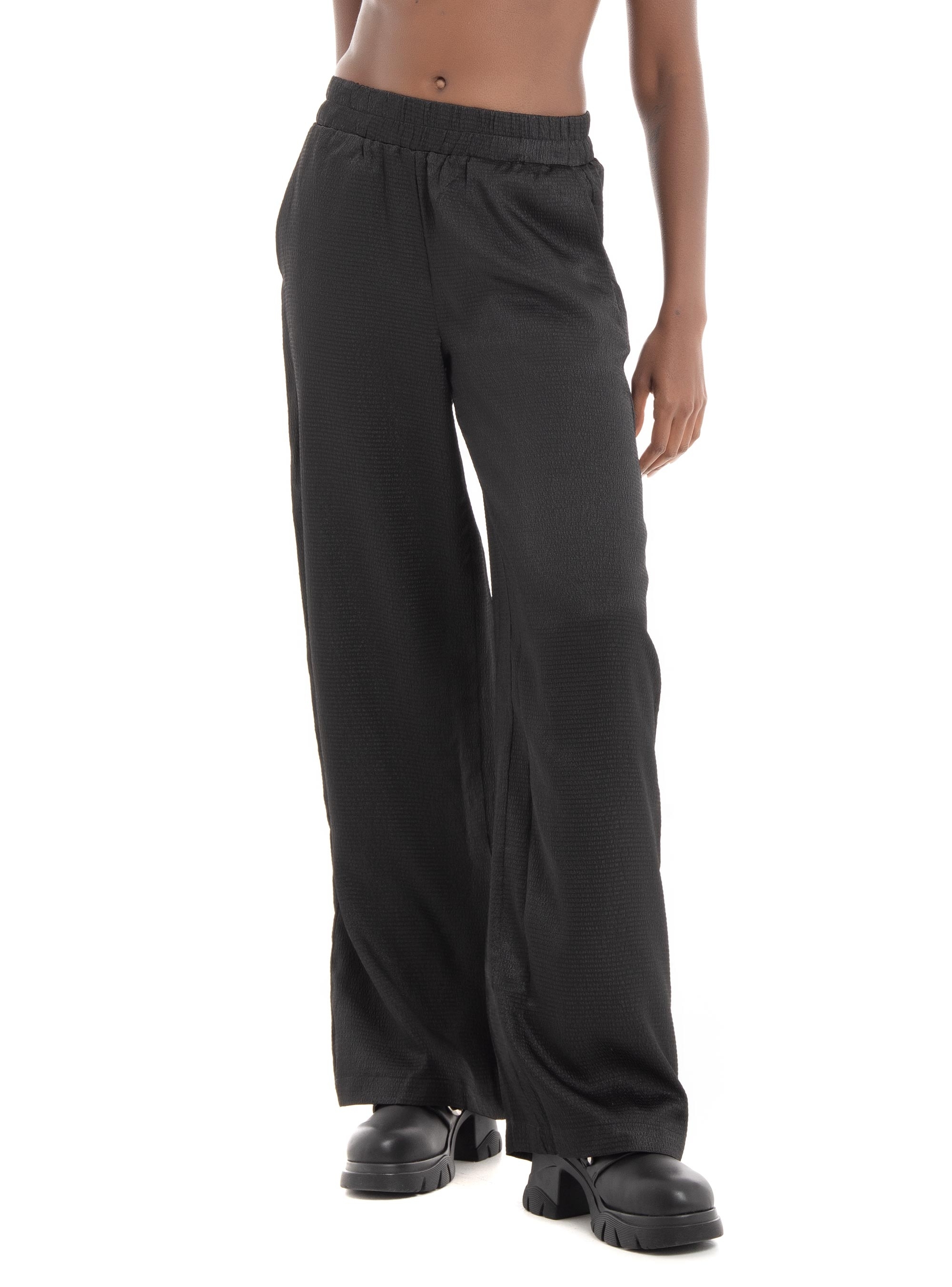 Vero Moda Sabi High Waist Wide Satin Pants - Black