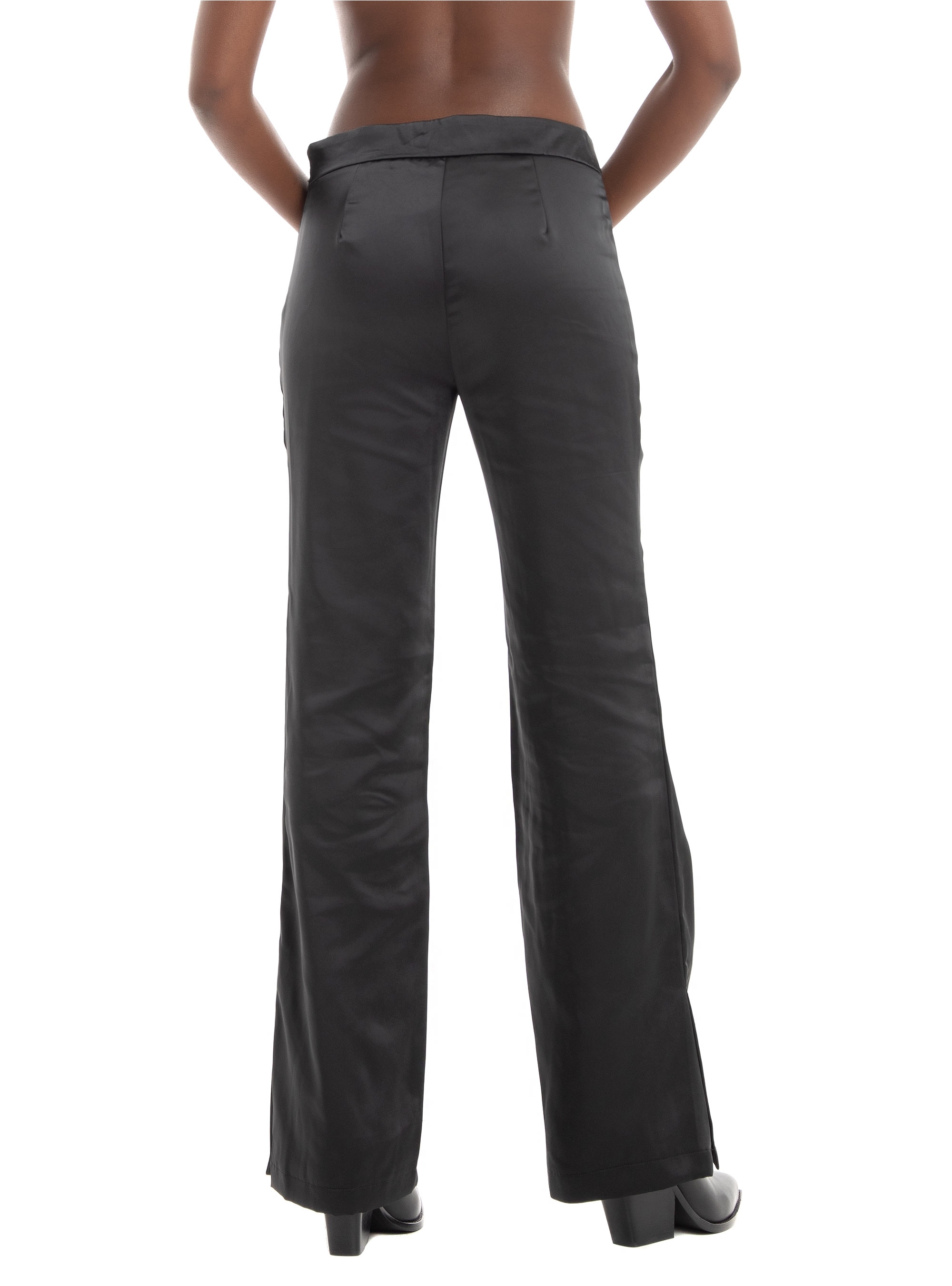Only Paige-Mayra Mw Flared Slit Pants - Black