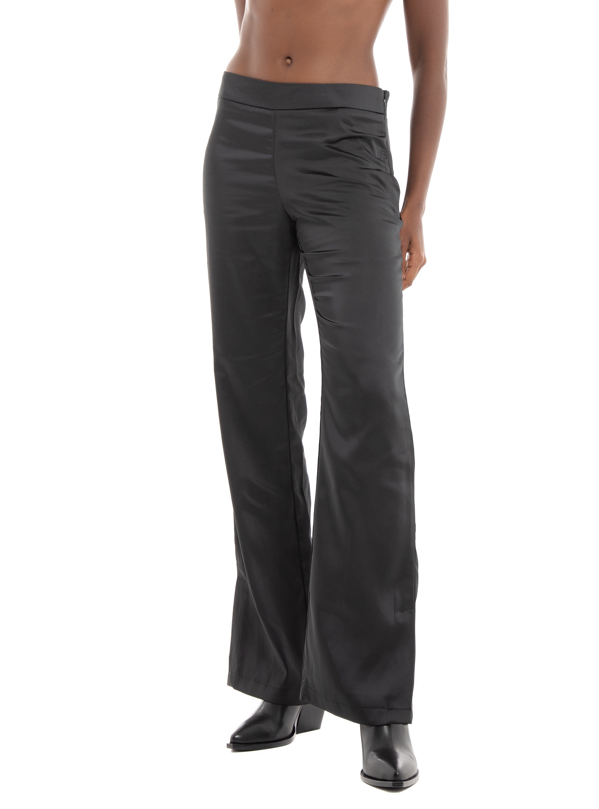 Only Paige-Mayra Mw Flared Slit Pants - Black