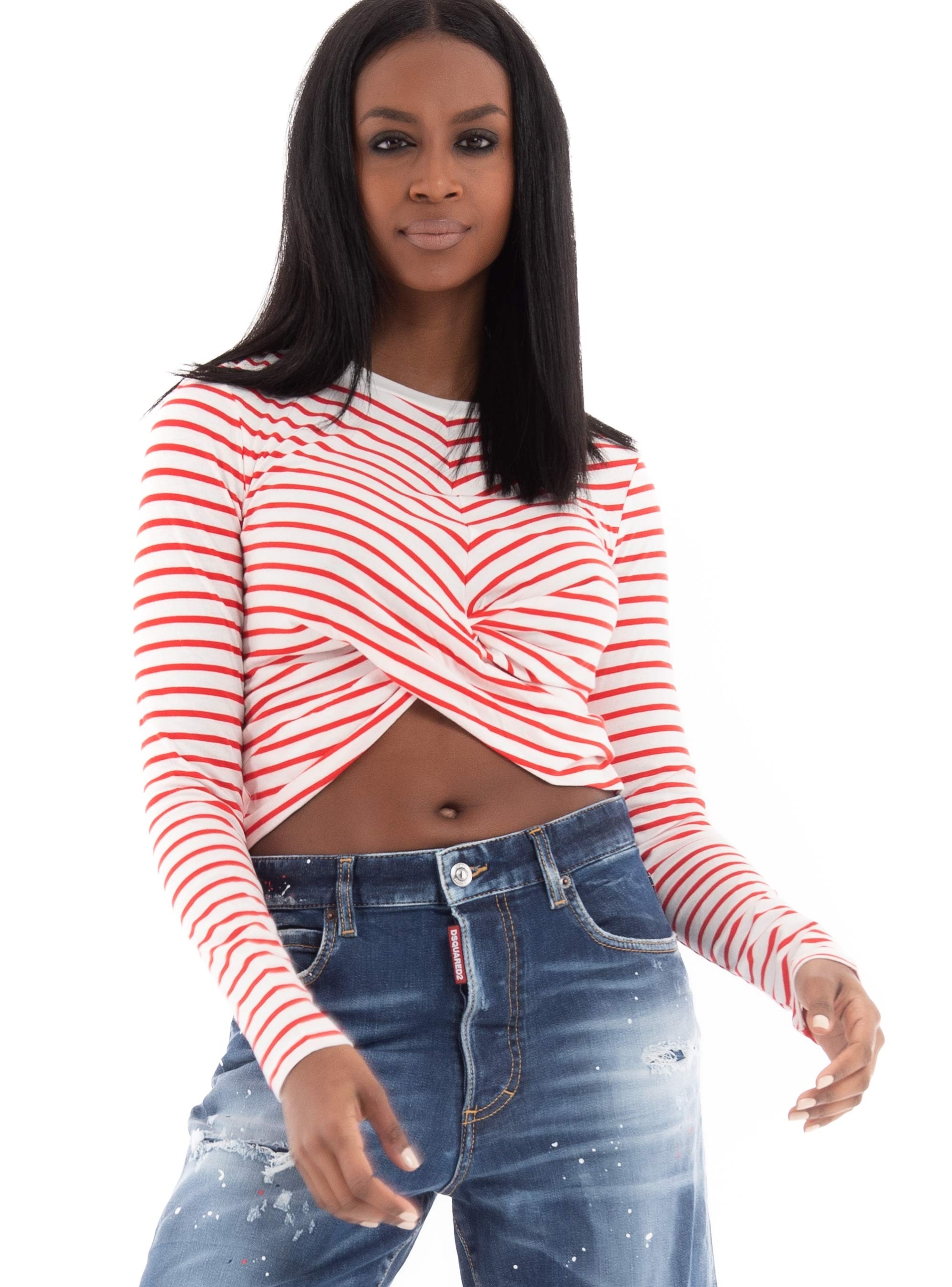 Vero Moda Lexie April Long Sleeve Wrap Top - Red